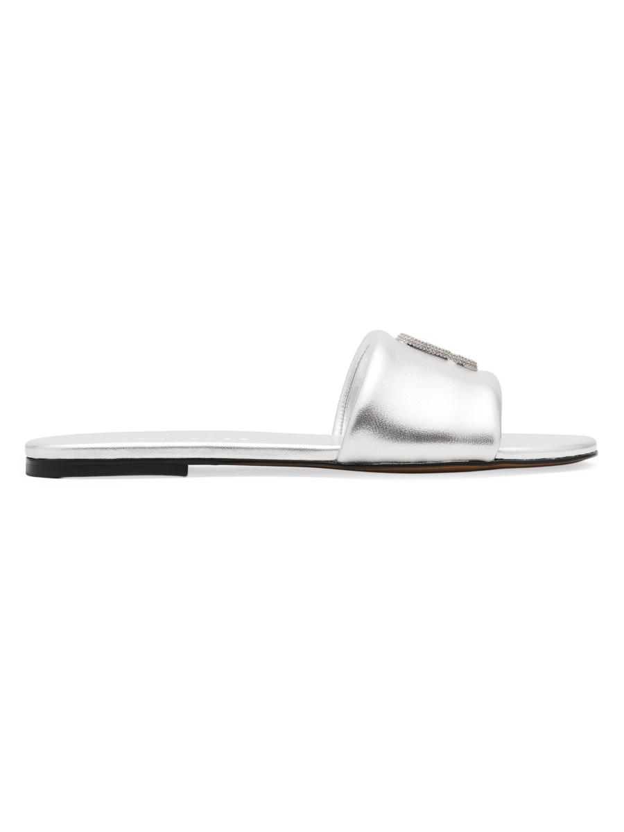 Marc Jacobs Women's The Snapshot Crystal-embellished Slides In Silver