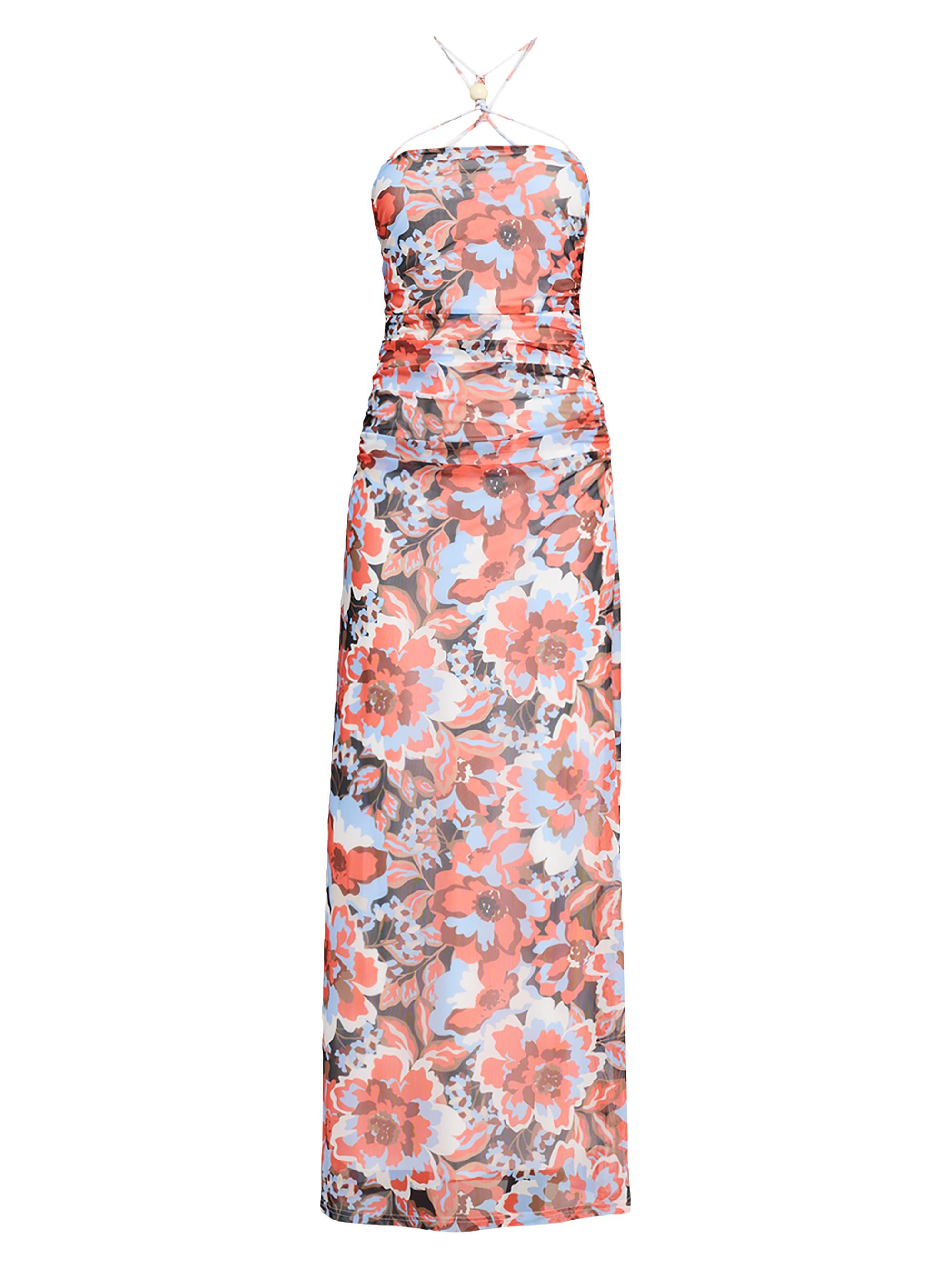 Significant Other Women's Nina Floral Mesh Halter Dress - Persimmon