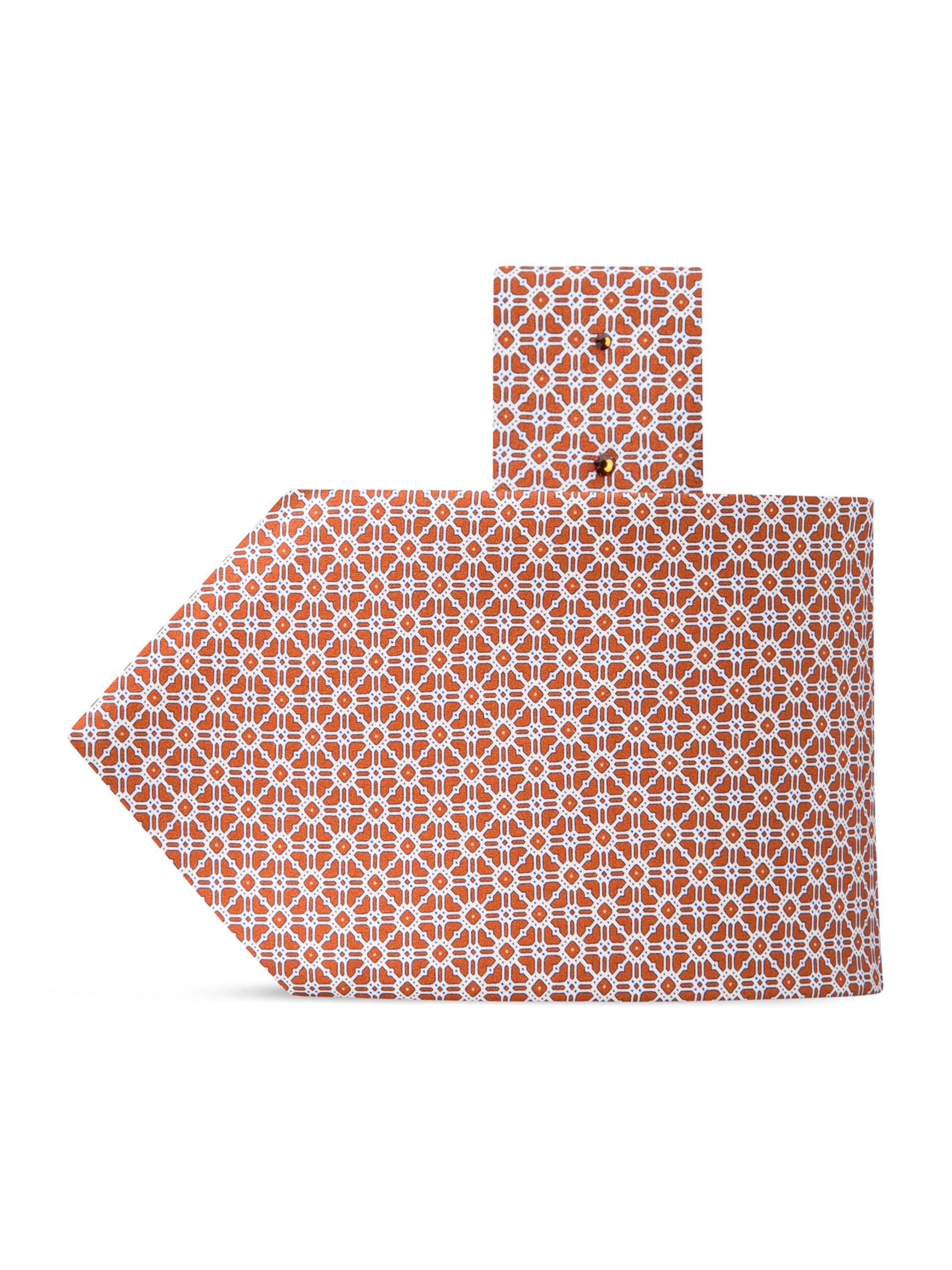 Stefano Ricci Men's Luxury Silk Tie - Orange And White