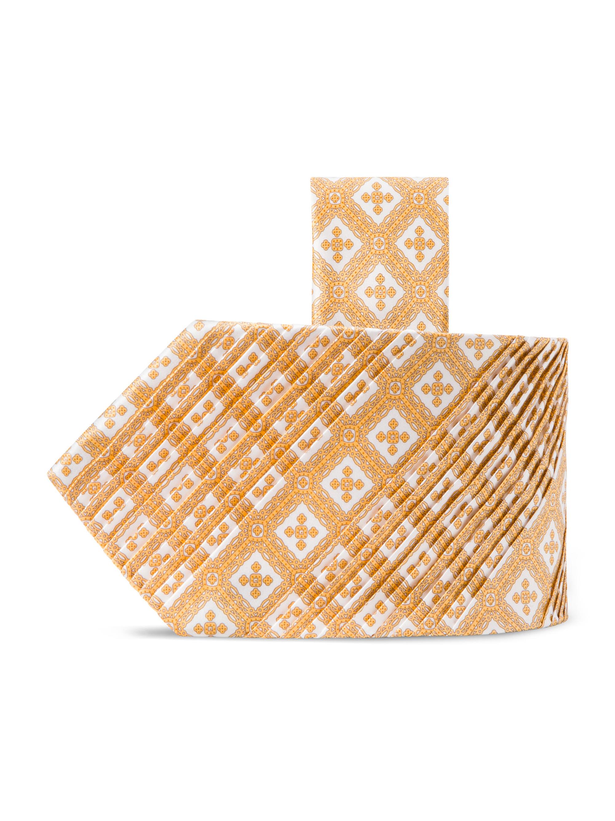 Stefano Ricci Men's Pleated Tie - Orange And White