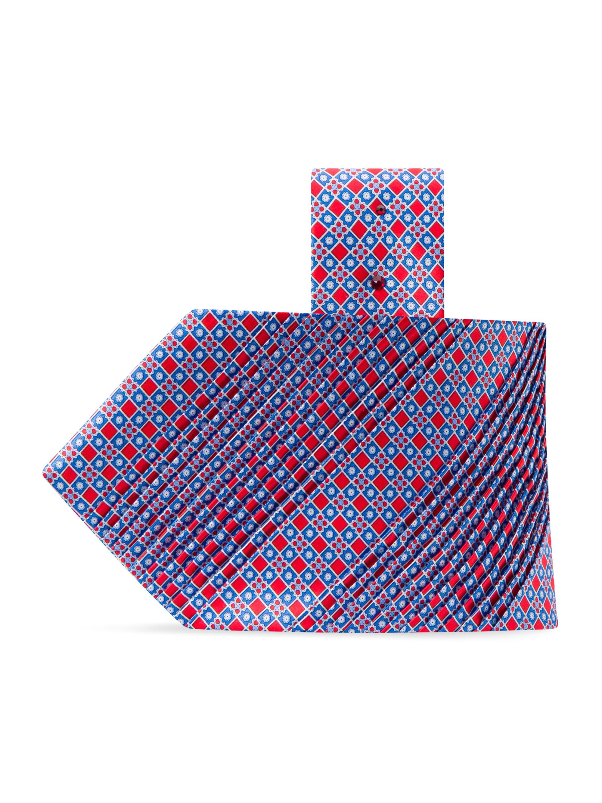 Stefano Ricci Men's Pleated Tie - Red And Blue