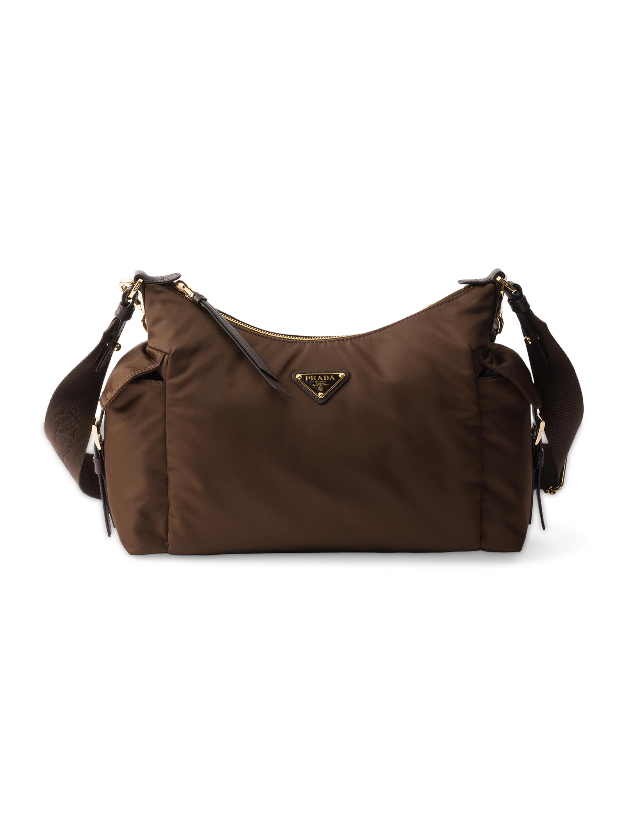 Prada Women's Explore  Re-Nylon and Leather Shoulder Bag - Dark Brown