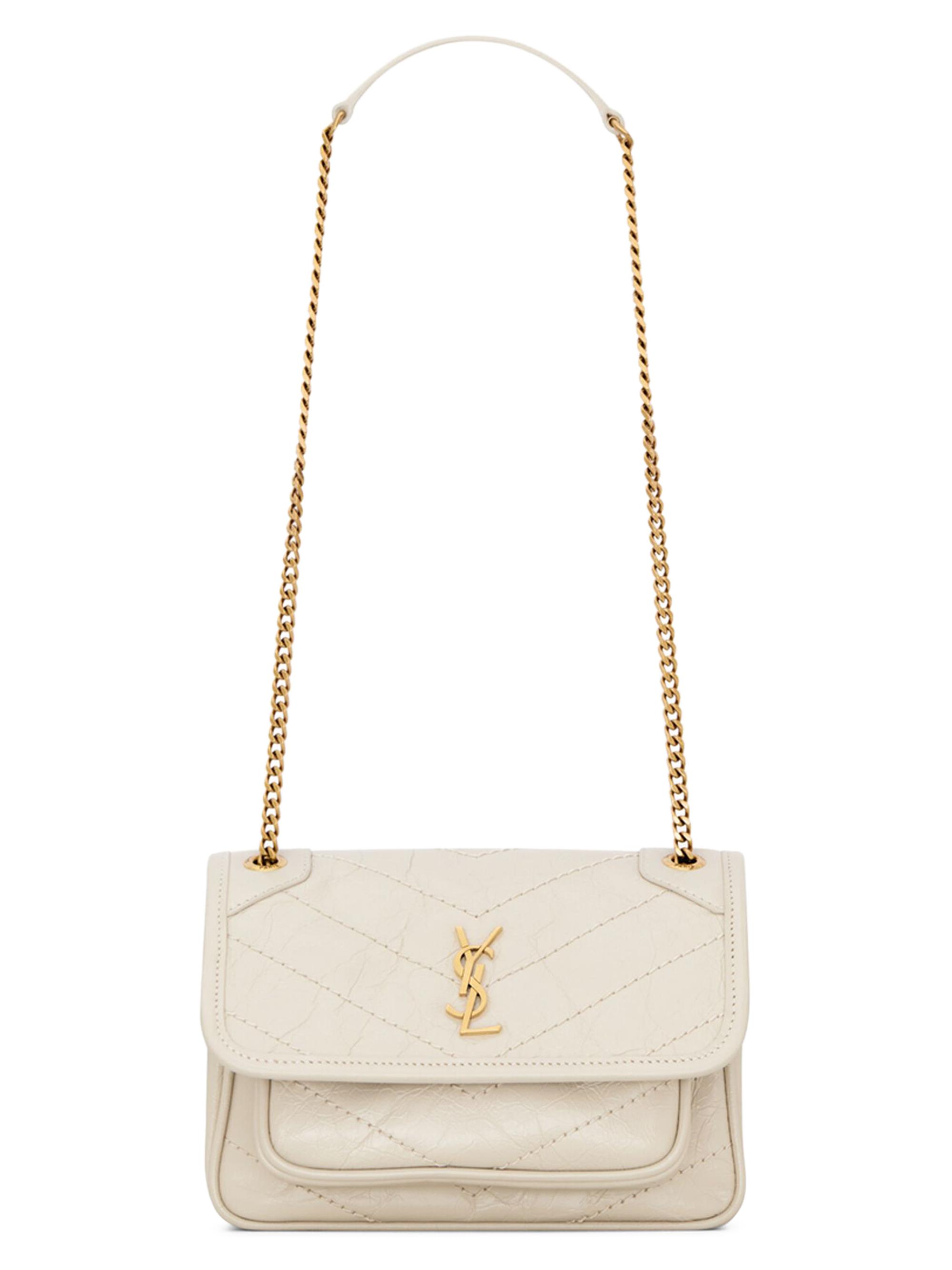 Saint Laurent Women's Niki Mini Bag in Vintage Leather - White
