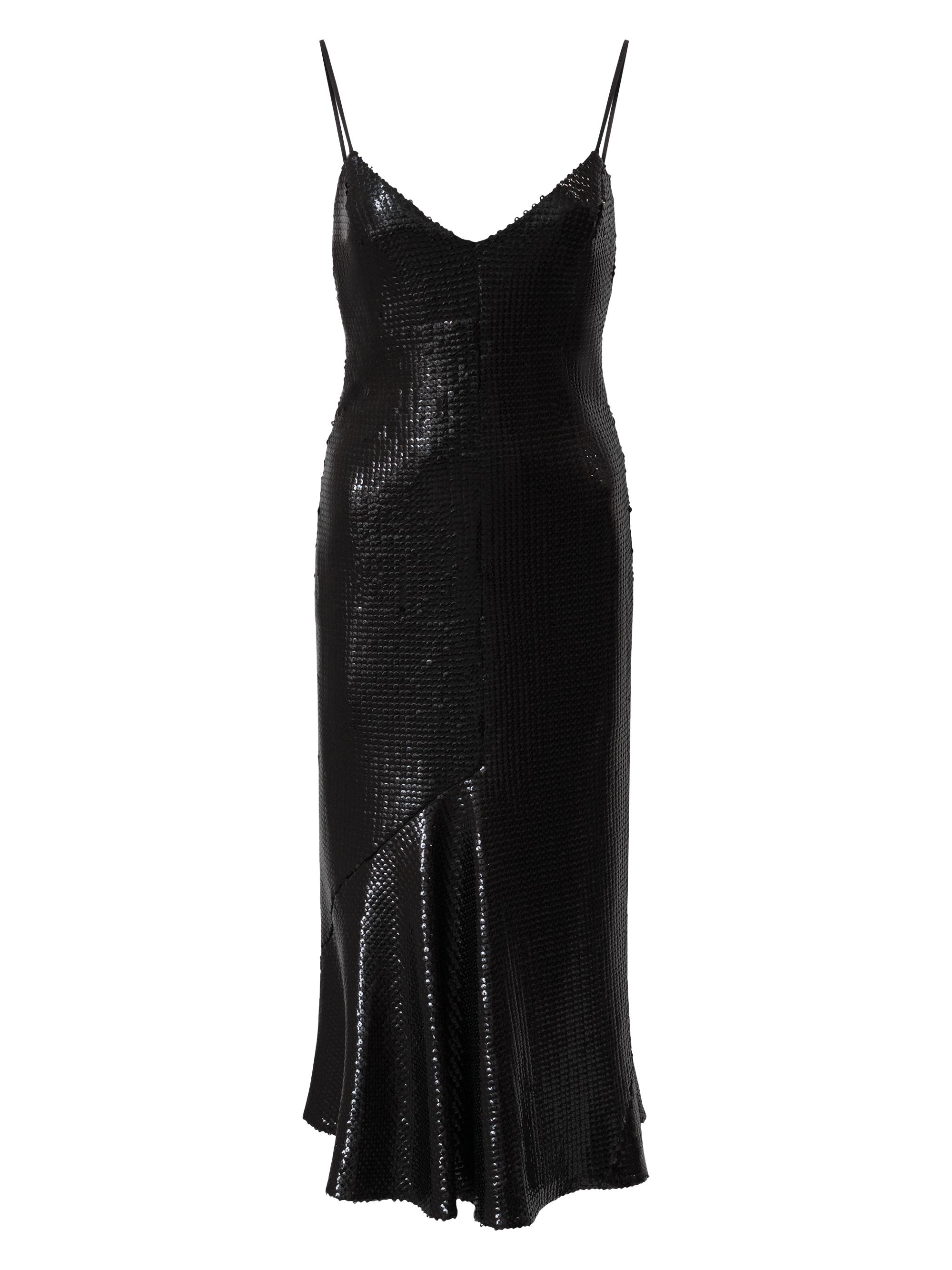 Halston Women's Lucia Sequined V-Neck Midi-Dress - Black