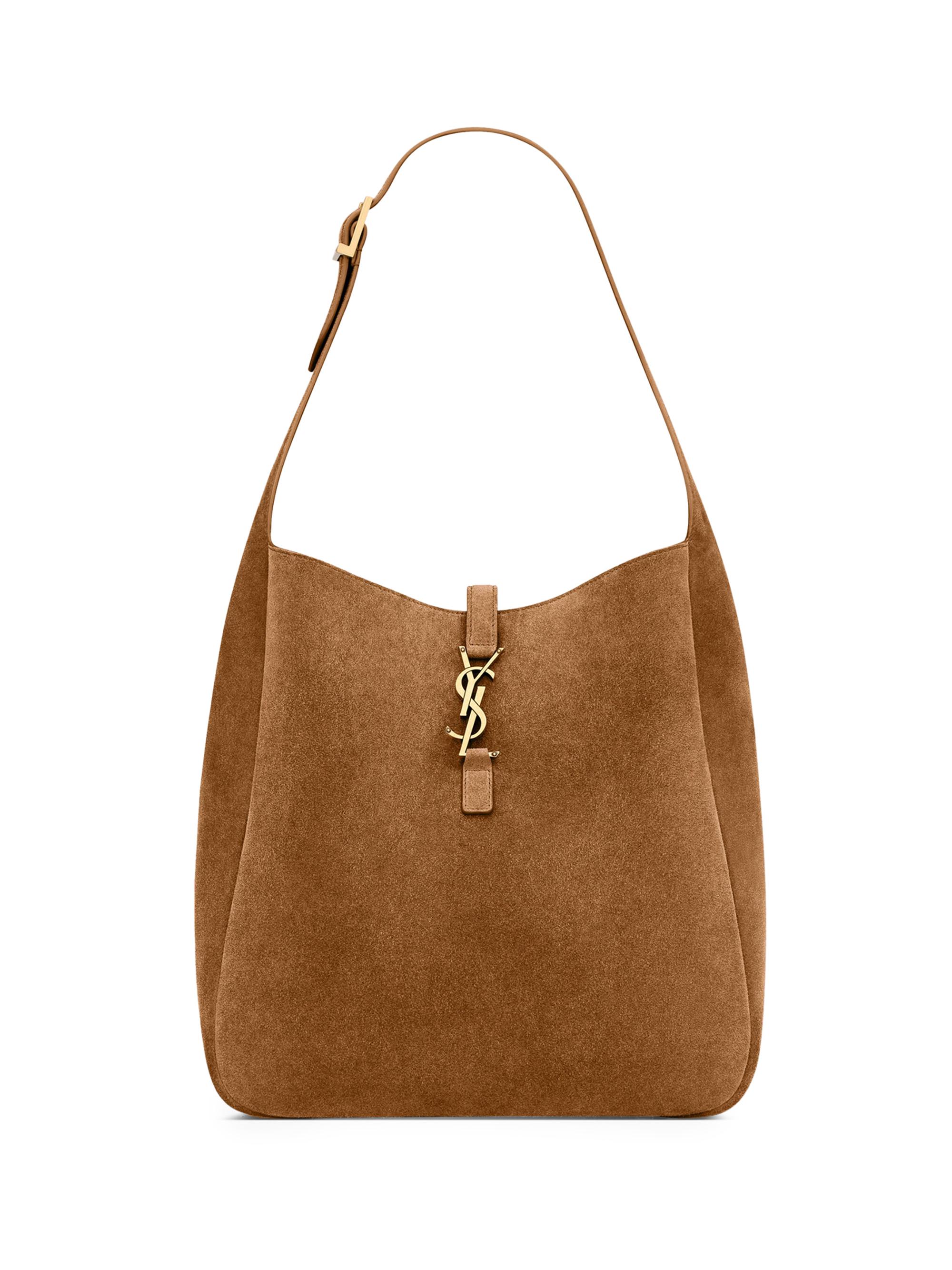 Saint Laurent Women's Le 5 ÿ 7 Supple  Shoulder Bag in Suede - Caramel Cognac