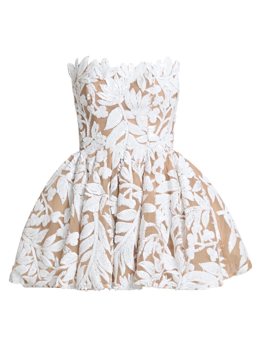 Bronx Banco Chloe Embroidered Strapless Minidress | Saks Fifth Avenue
