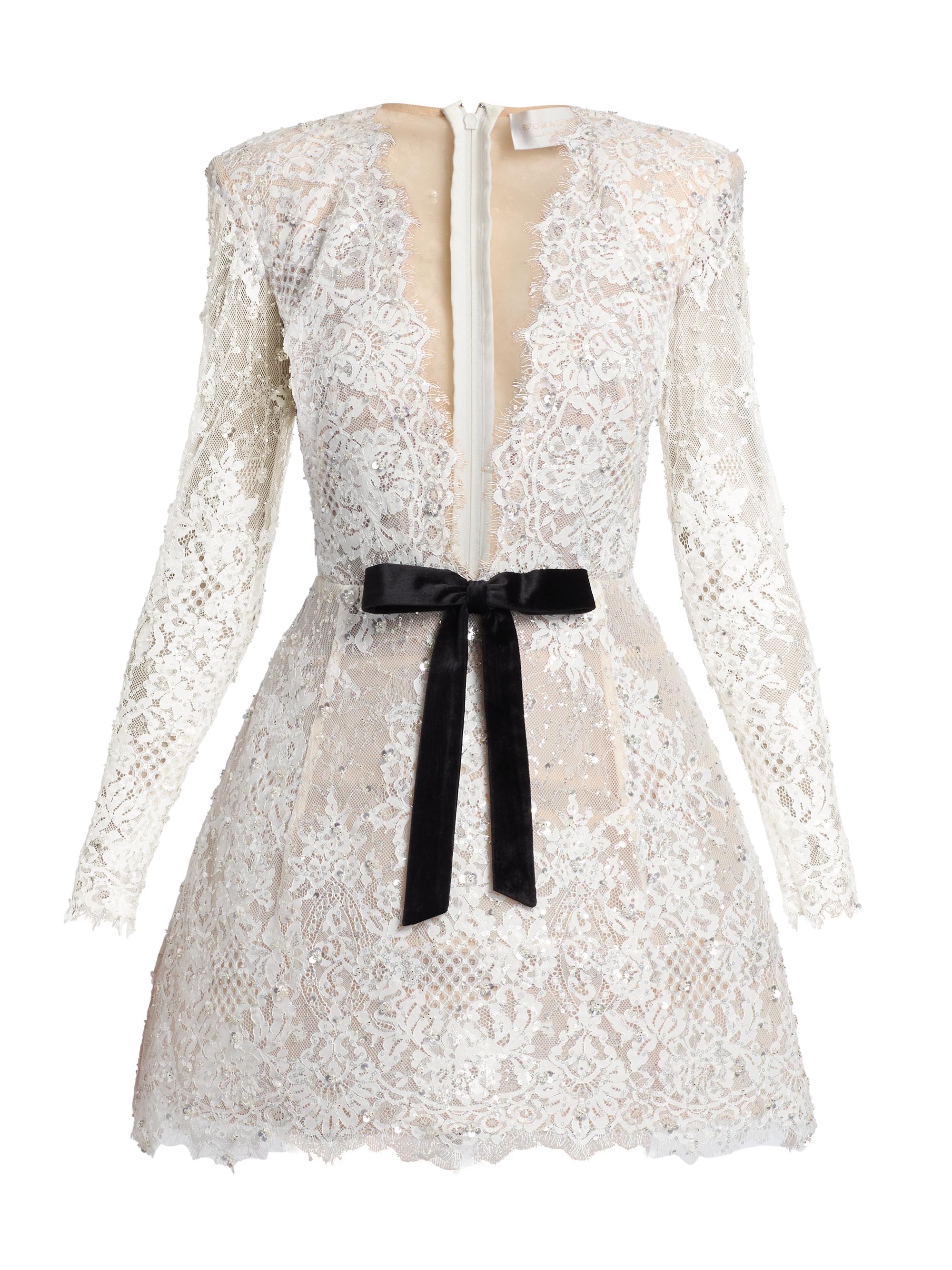 Bronx and Banco Women's Isa Embellished Lace Minidress - White Black