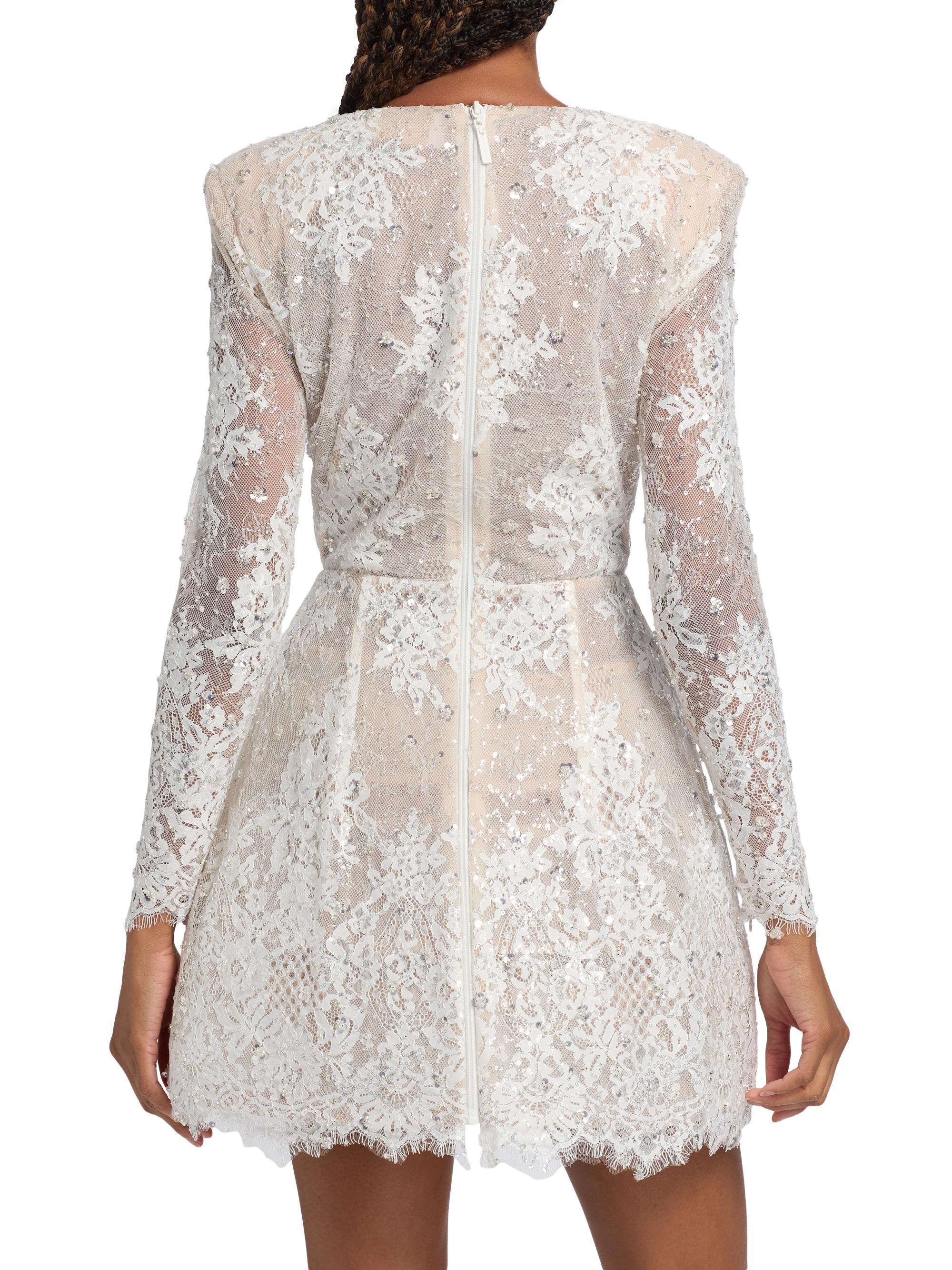 Bronx Banco Women's Isa Embellished Lace Minidress - White Black | Thumbnail 5