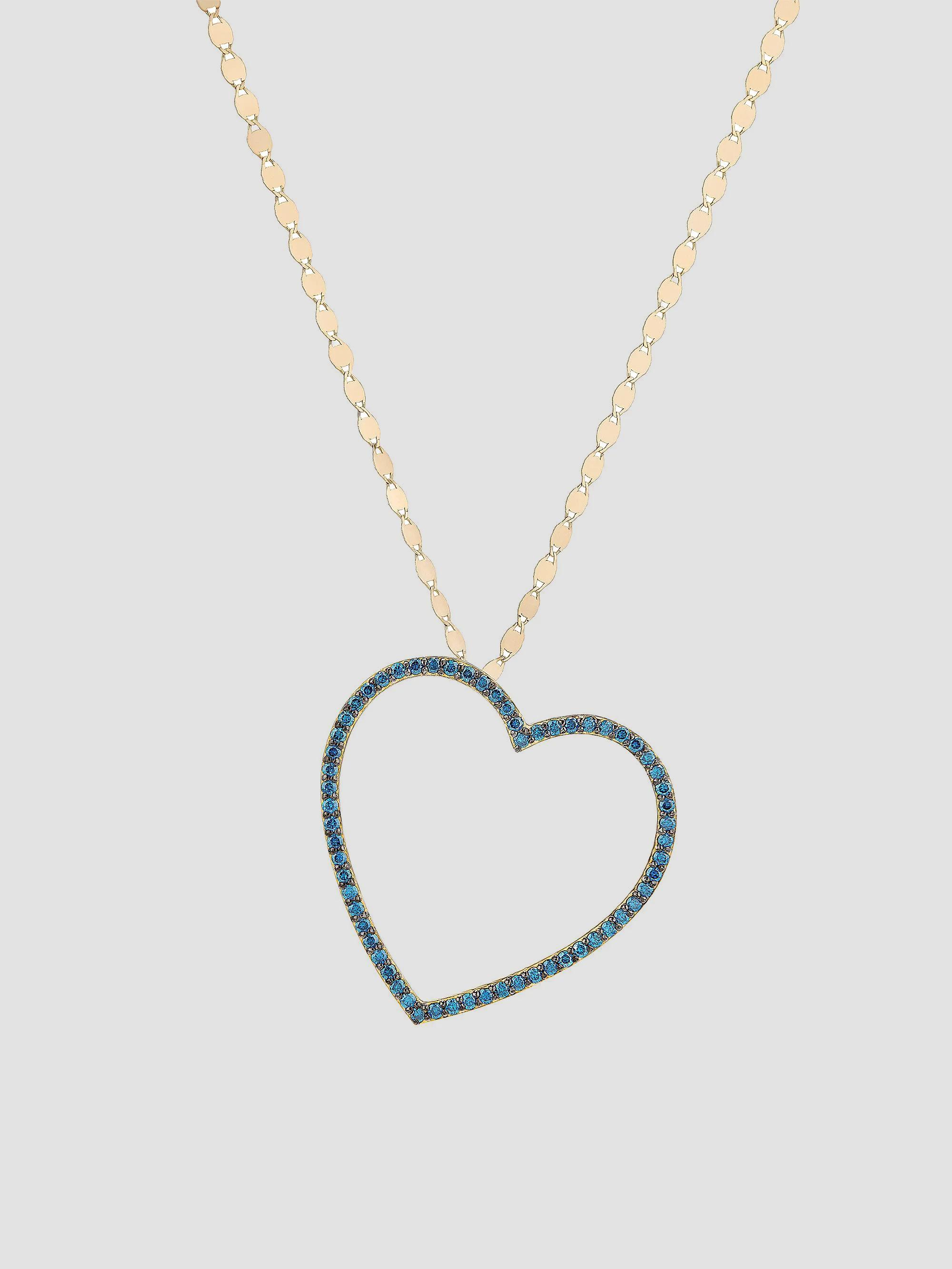 Lana Women's 14K Yellow Gold & 0.62 TCW Blue Diamond Open Heart Pendant Necklace - Yellow Gold