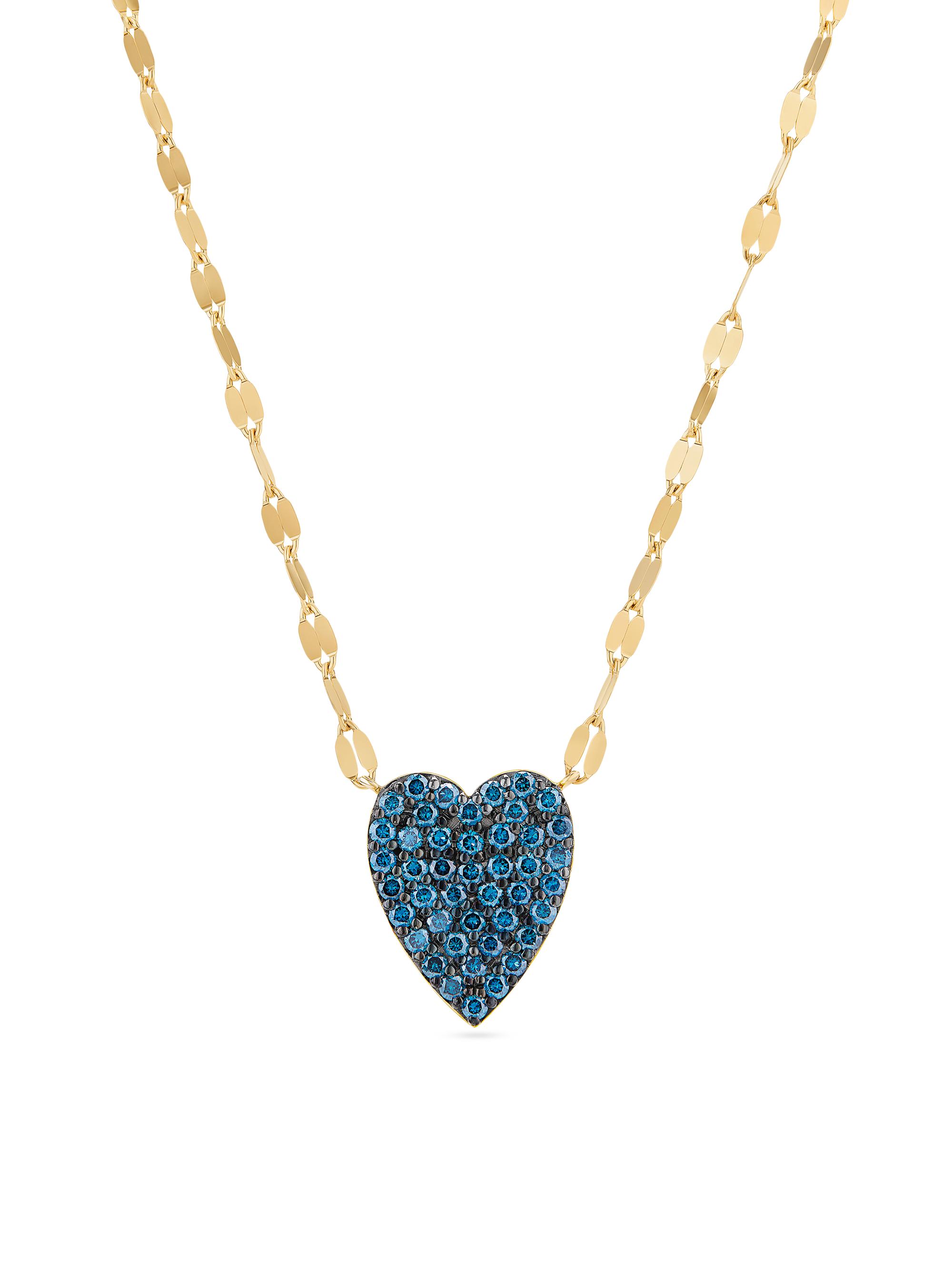 Lana Women's 14K Yellow Gold & 0.33 TCW Blue Diamond Heart Pendant Necklace - Yellow Gold