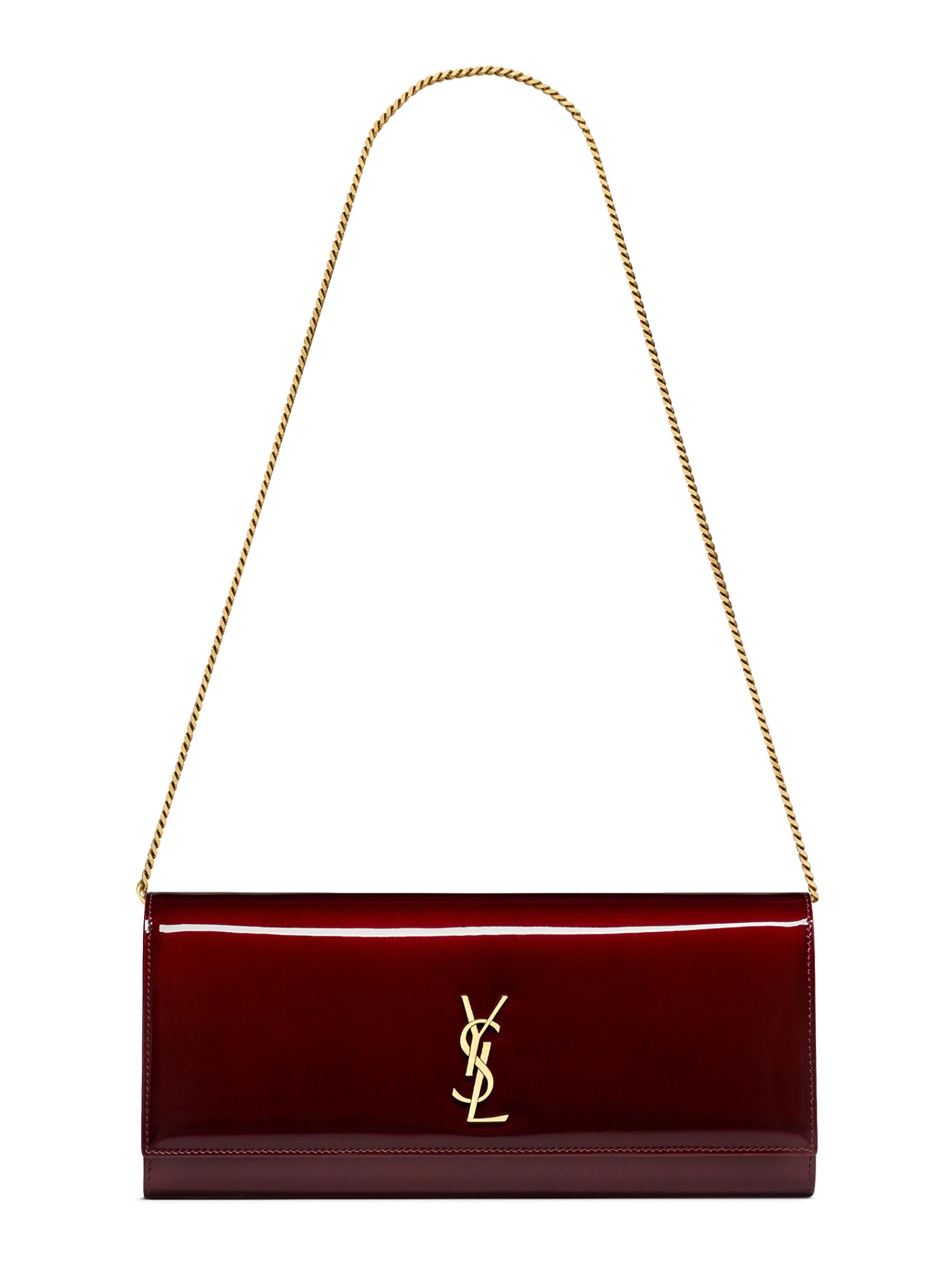 Saint Laurent Women's Kate Patent Leather Clutch - Gloss Burgundy