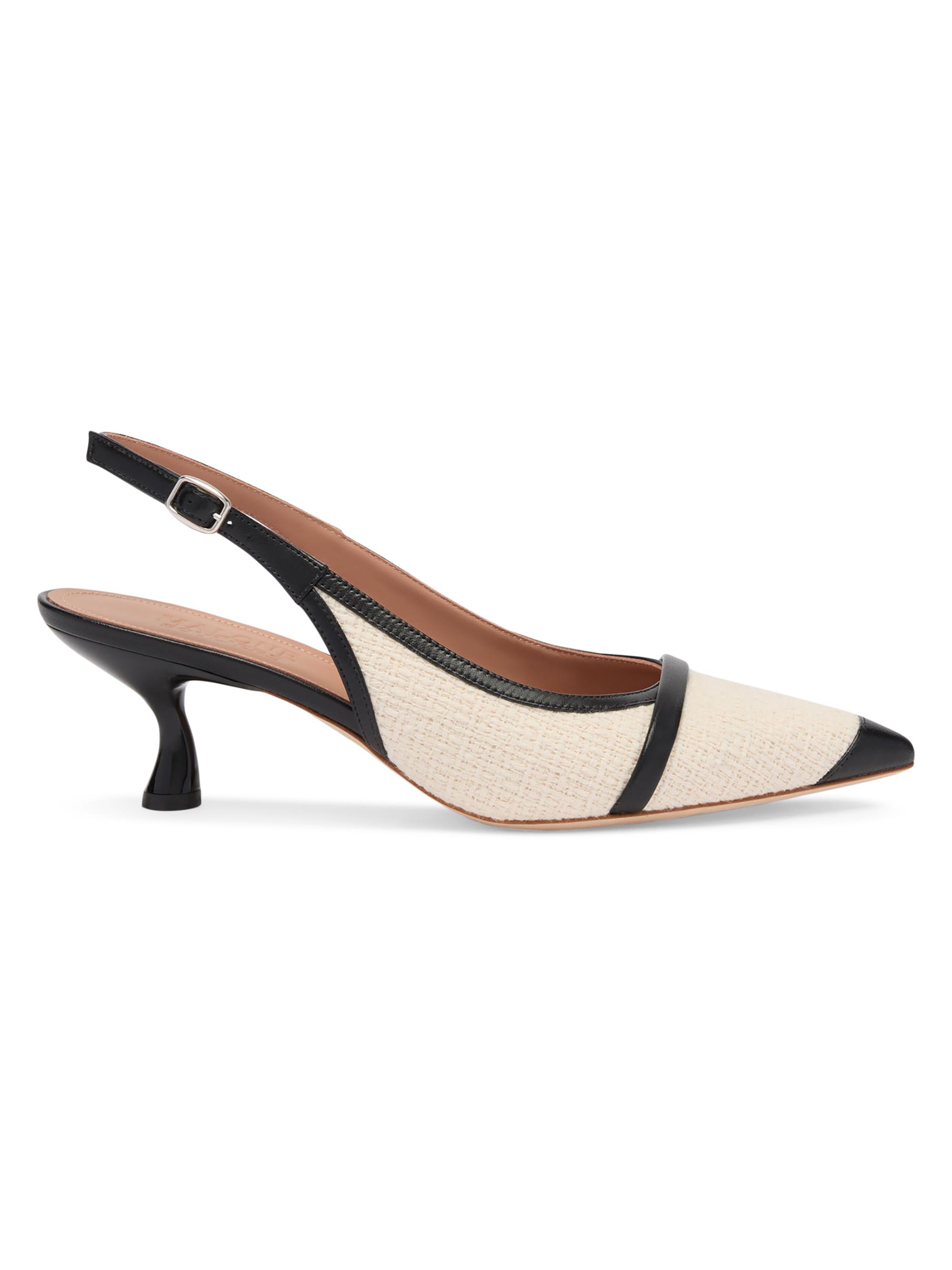 Malone Souliers Women's Jama 45MM Boucle Slingback Pumps - Cream Black