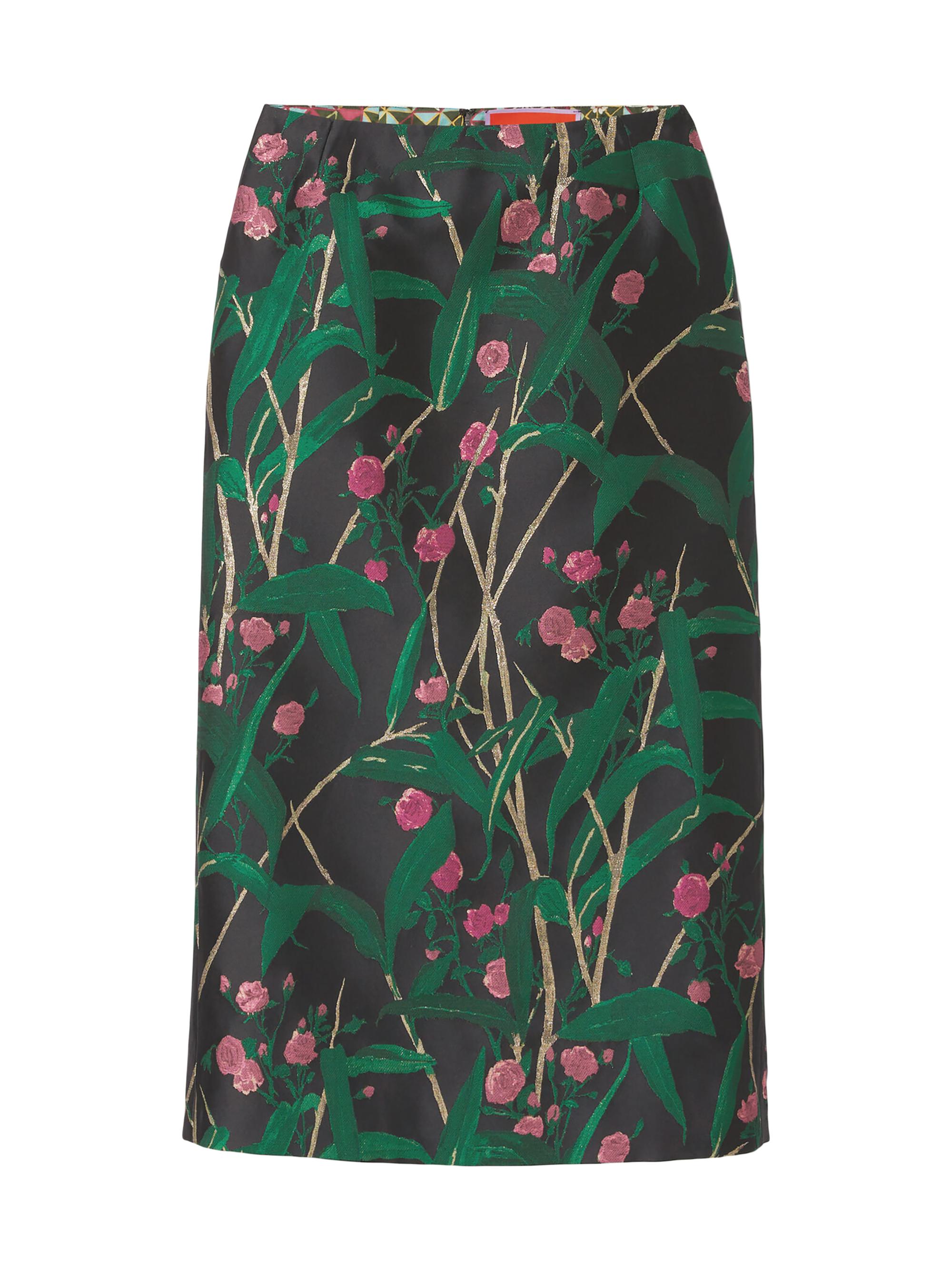 La DoubleJ Women's Pencil Skirt - Bamboo Jacquard Black