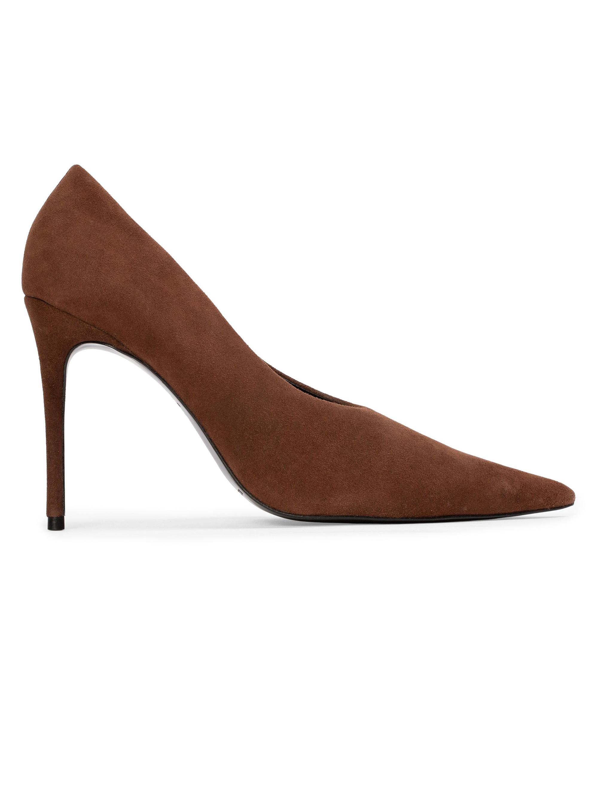 Black Suede Studio Women's Jona 100MM Suede Pumps - Brownie Suede