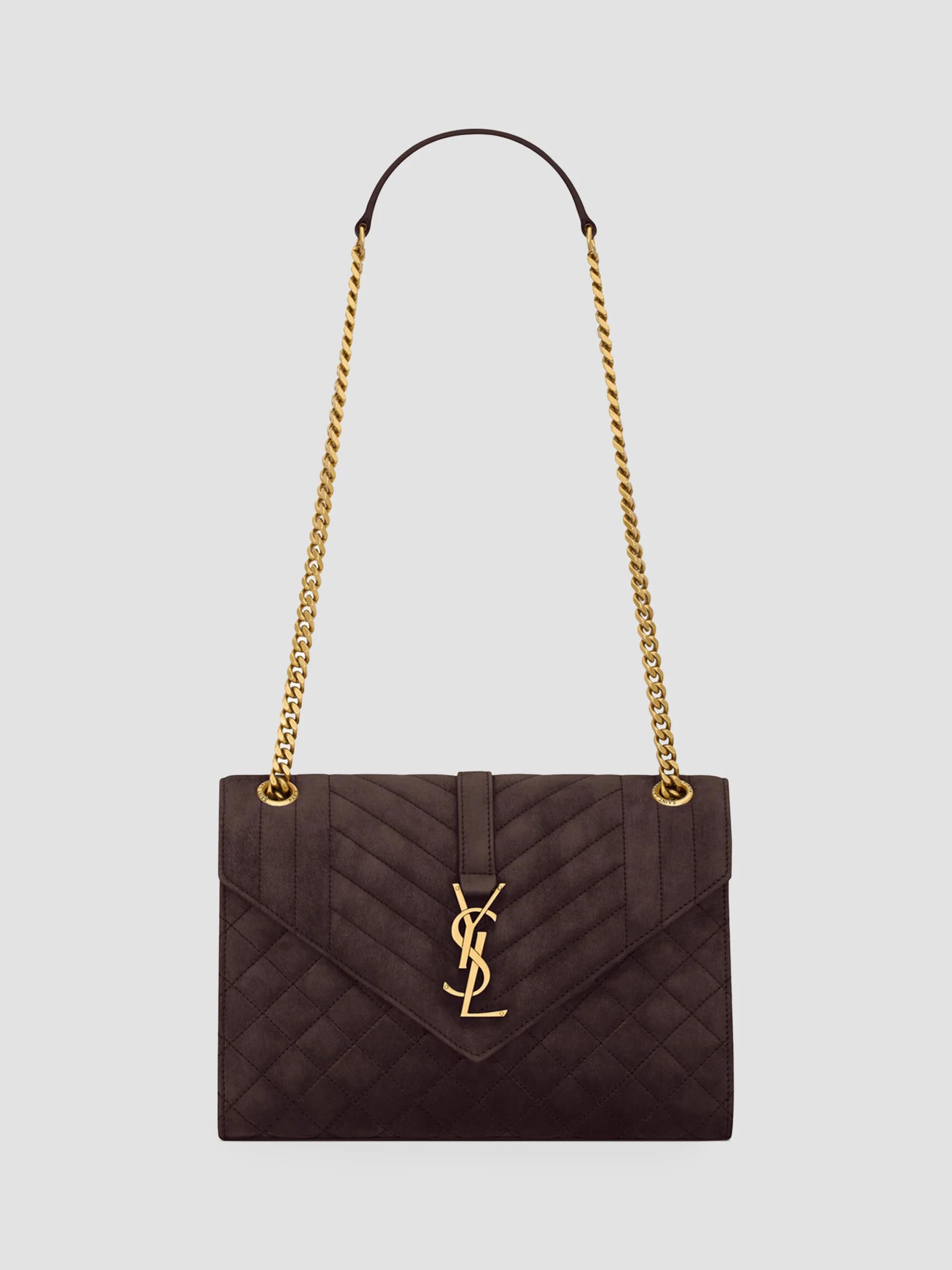 SAINT LAURENT モノグラム エンベロープ チェーン トートバッグ Saint Laurent Medium Envelope Monogram Matelassé Leather Shoulder