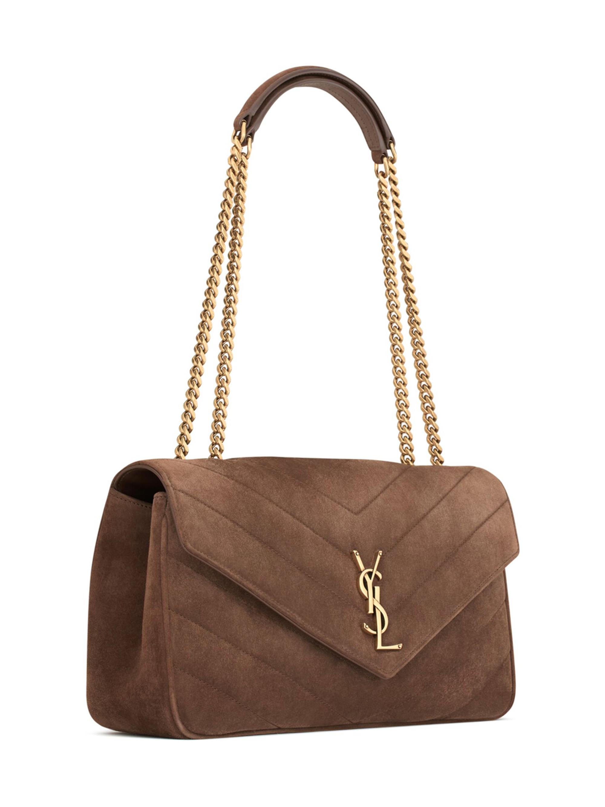 Saint Laurent Loulou Medium Shoulder Bag in Matelassé Suede | Saks