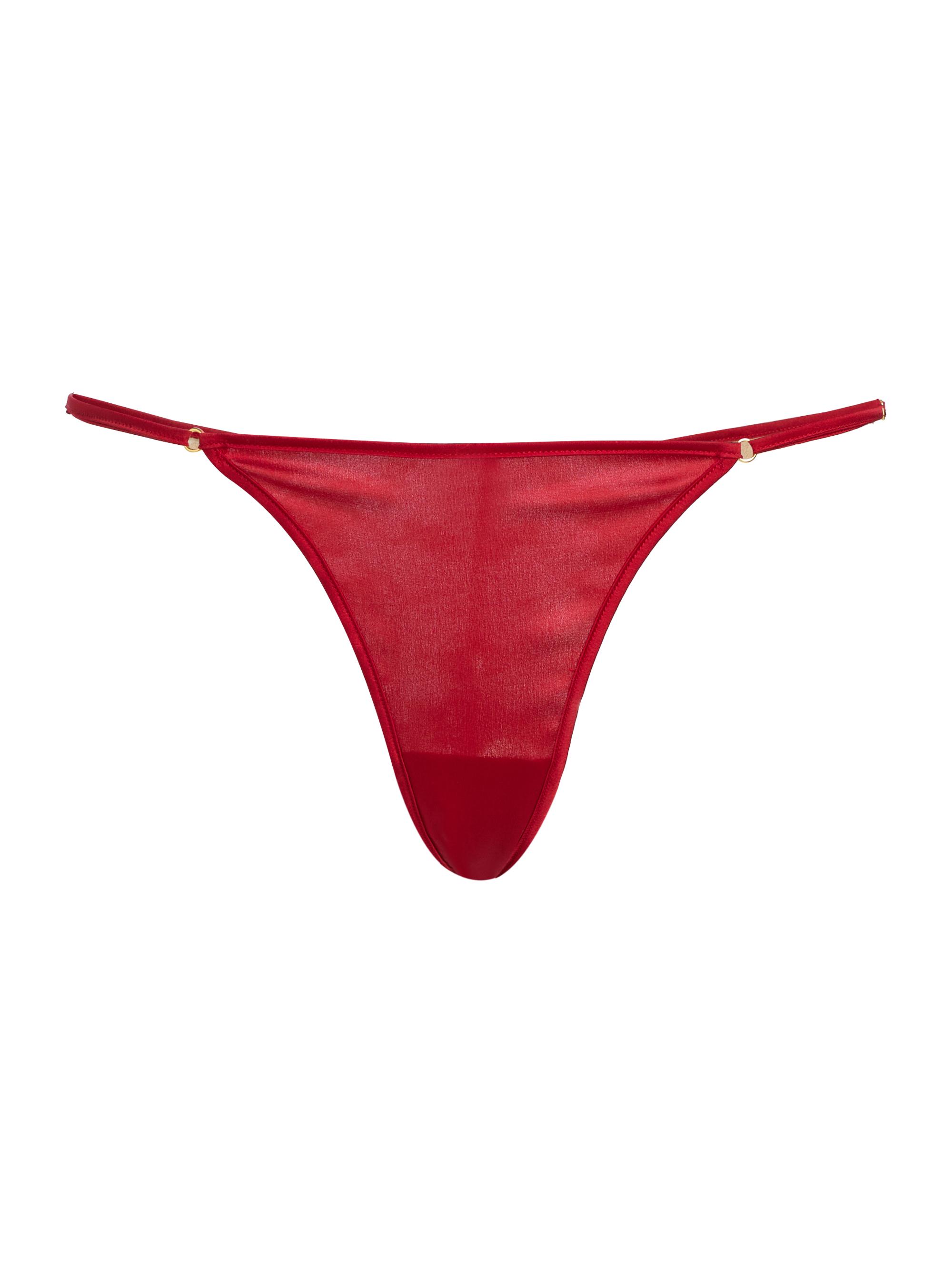 Kiki de Montparnasse Women's Orchid Floral Lace & Stretch-Silk Thong - Red