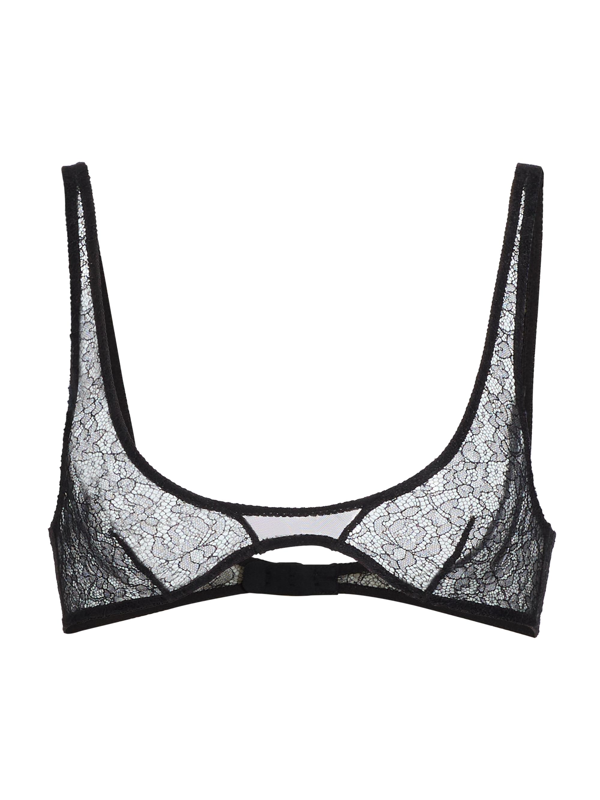 Kiki de Montparnasse Women's Petite Fleur Lace Scoopneck Bra - Black