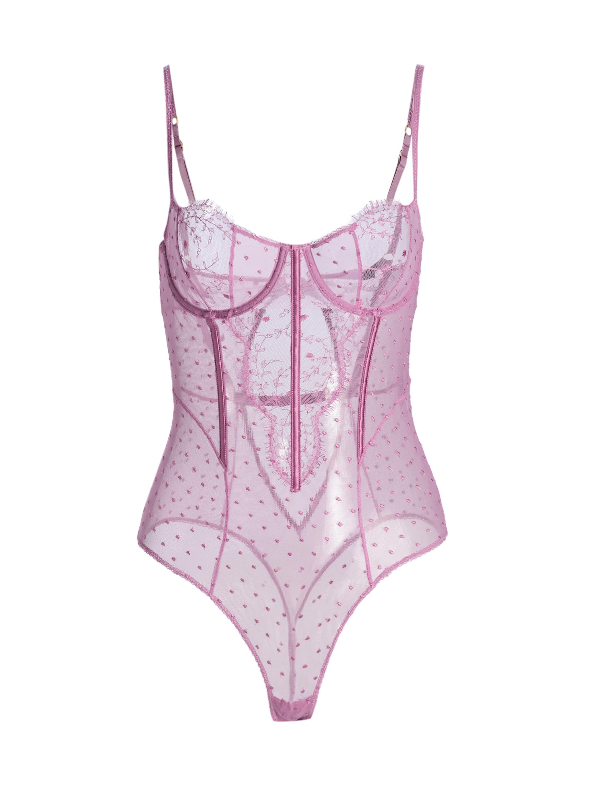 Kiki de Montparnasse Women's Merci Beaucoup Laced One-Piece Bodysuit - Mauve