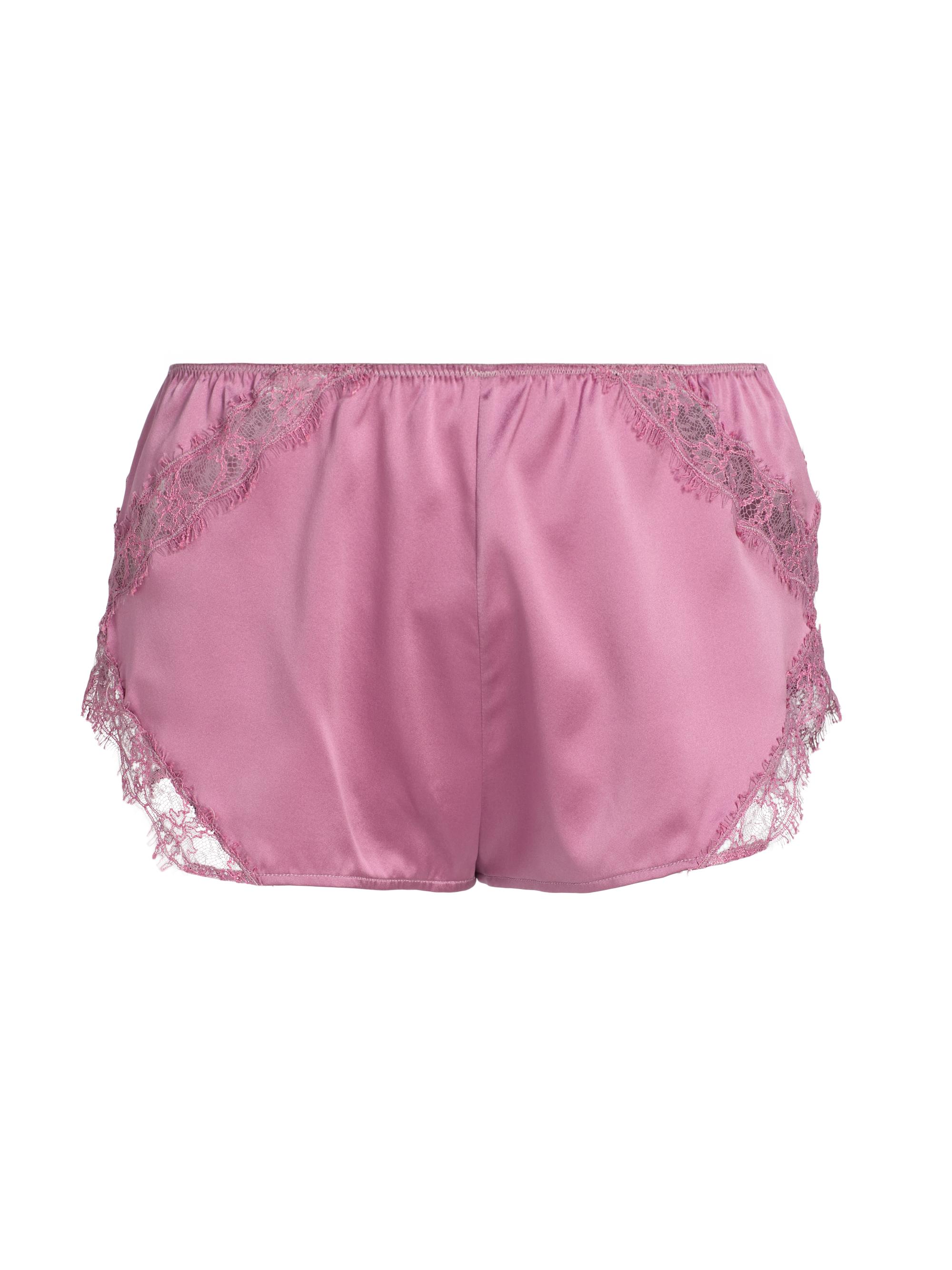 Kiki de Montparnasse Women's Lace-Trim Silk-Blend Tap Shorts - Mauve