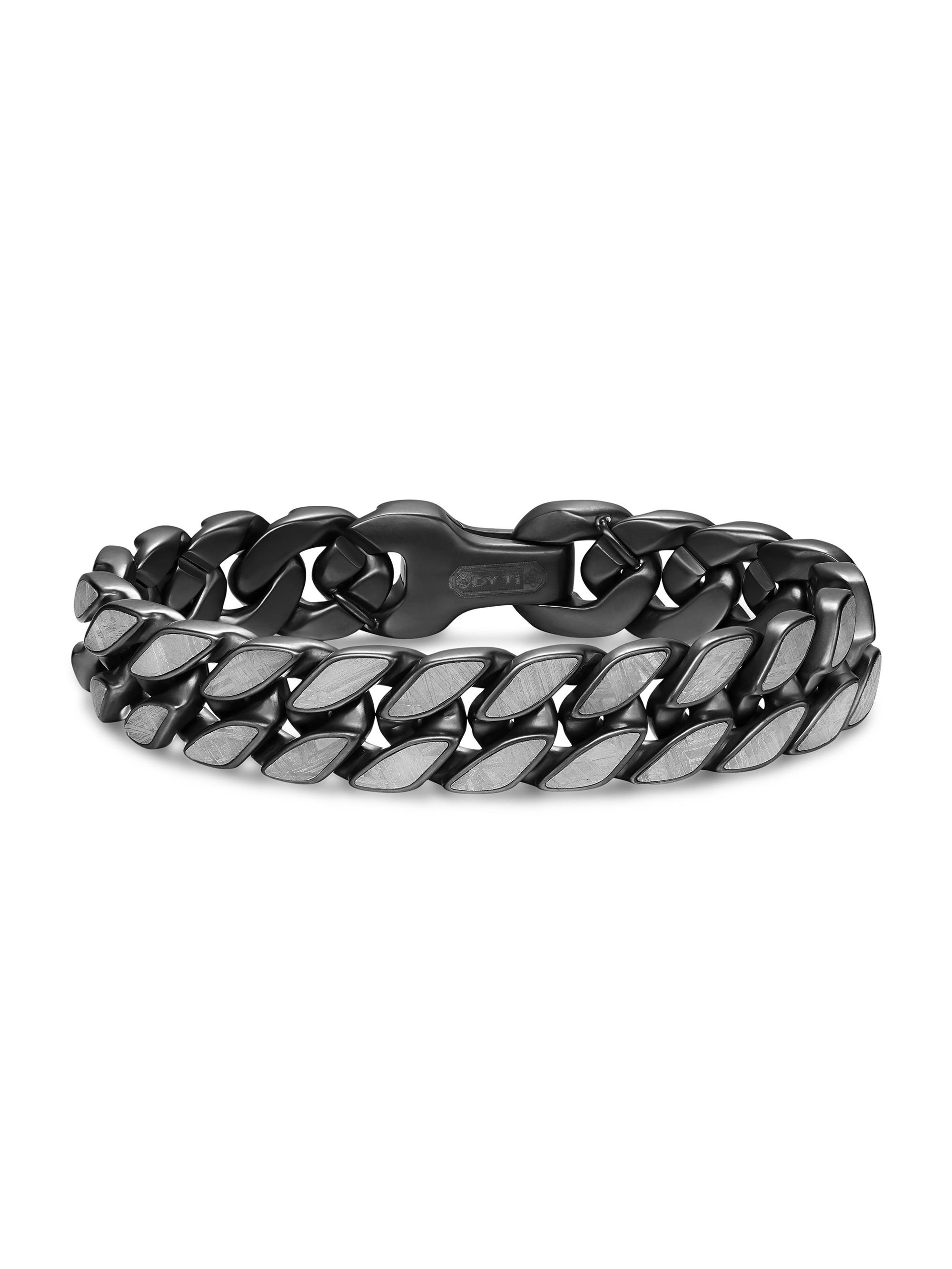 David Yurman Men's Curb Chain Bracelet in Black Titanium - Meteorite