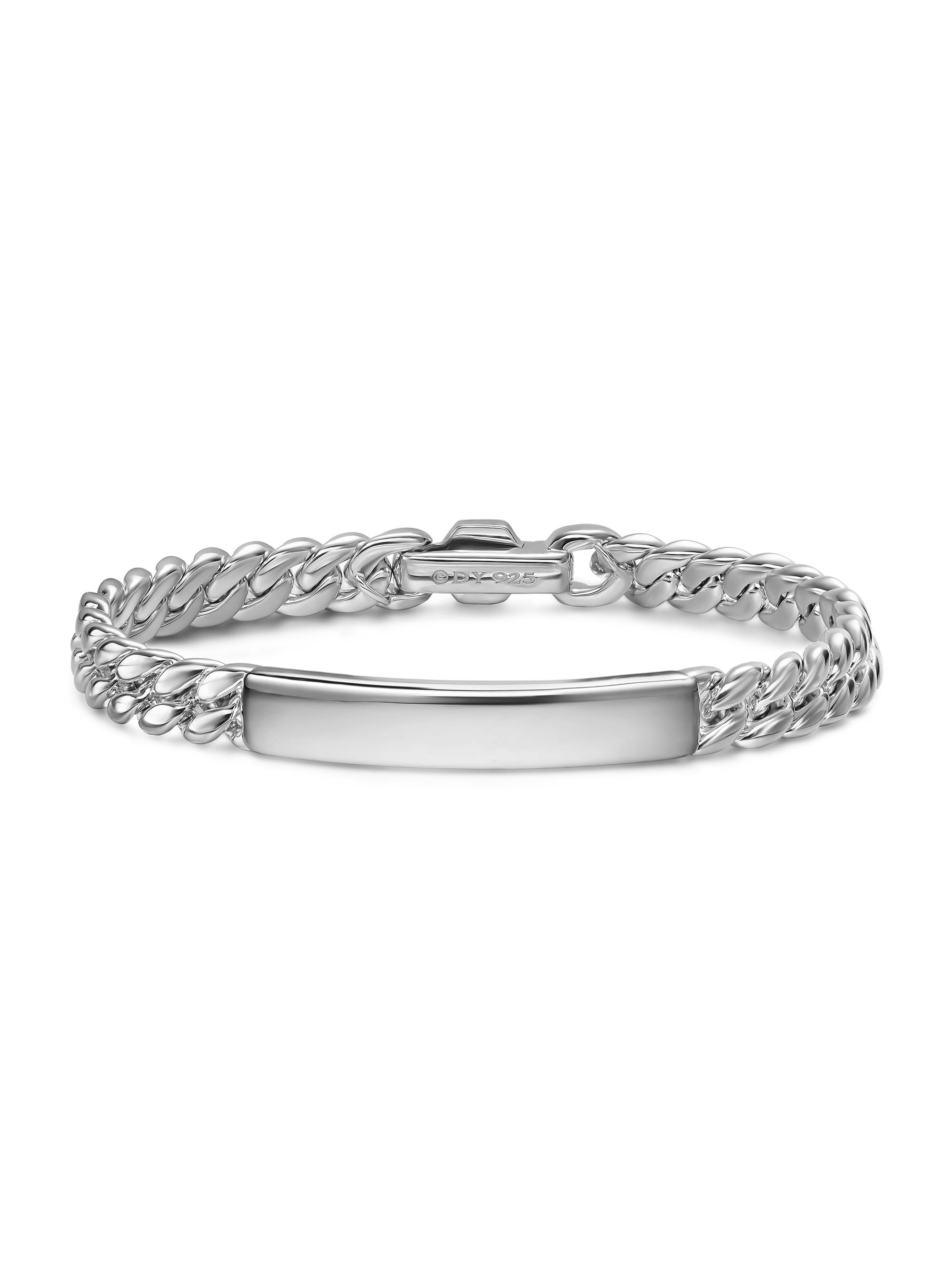 David Yurman Women's Curb Chain ID Bracelet in Sterling Silver, 7MM - Silver