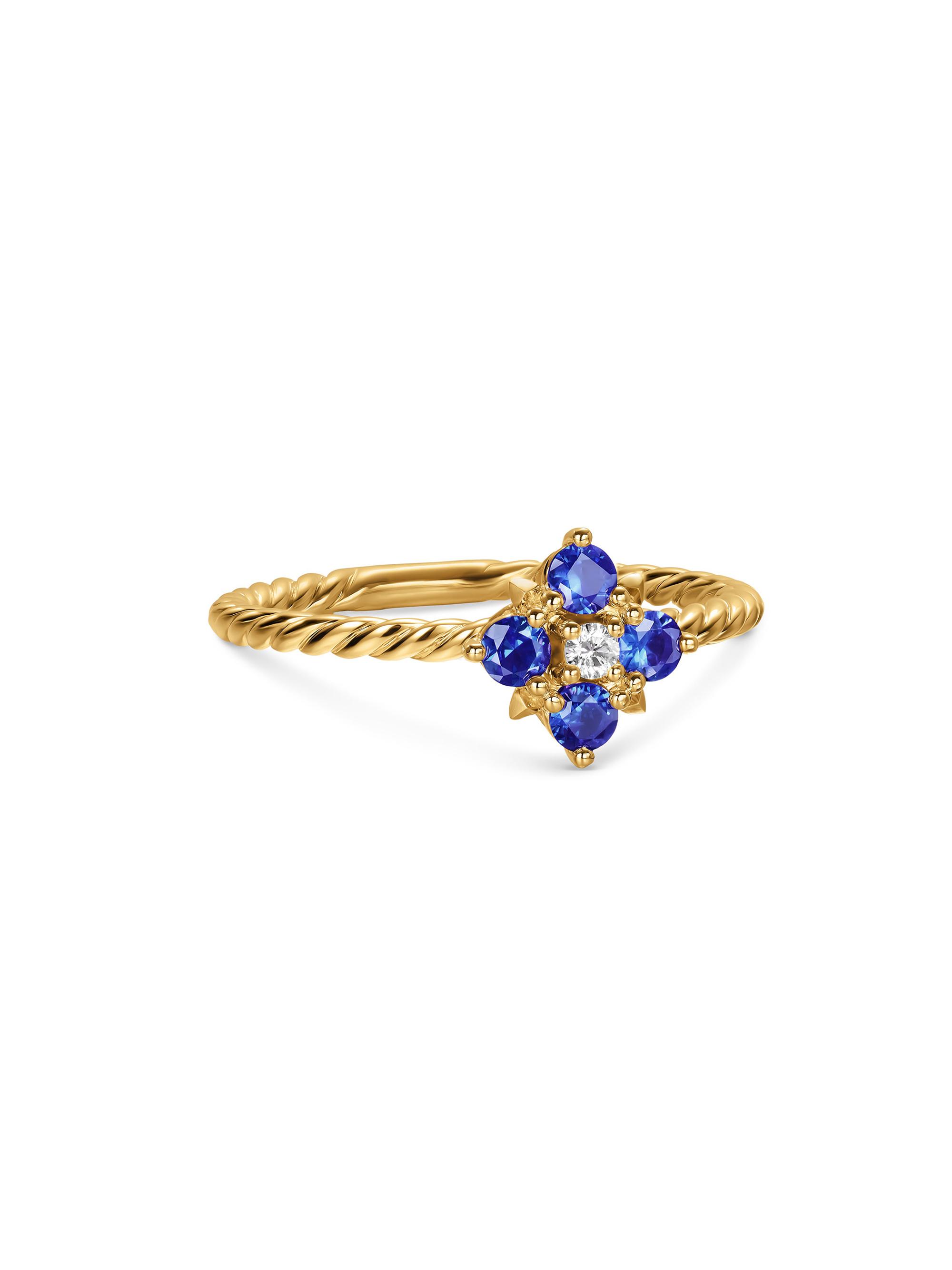 David Yurman Women's Petite Modern Renaissance Color Ring in 18K Yellow Gold - Sapphire