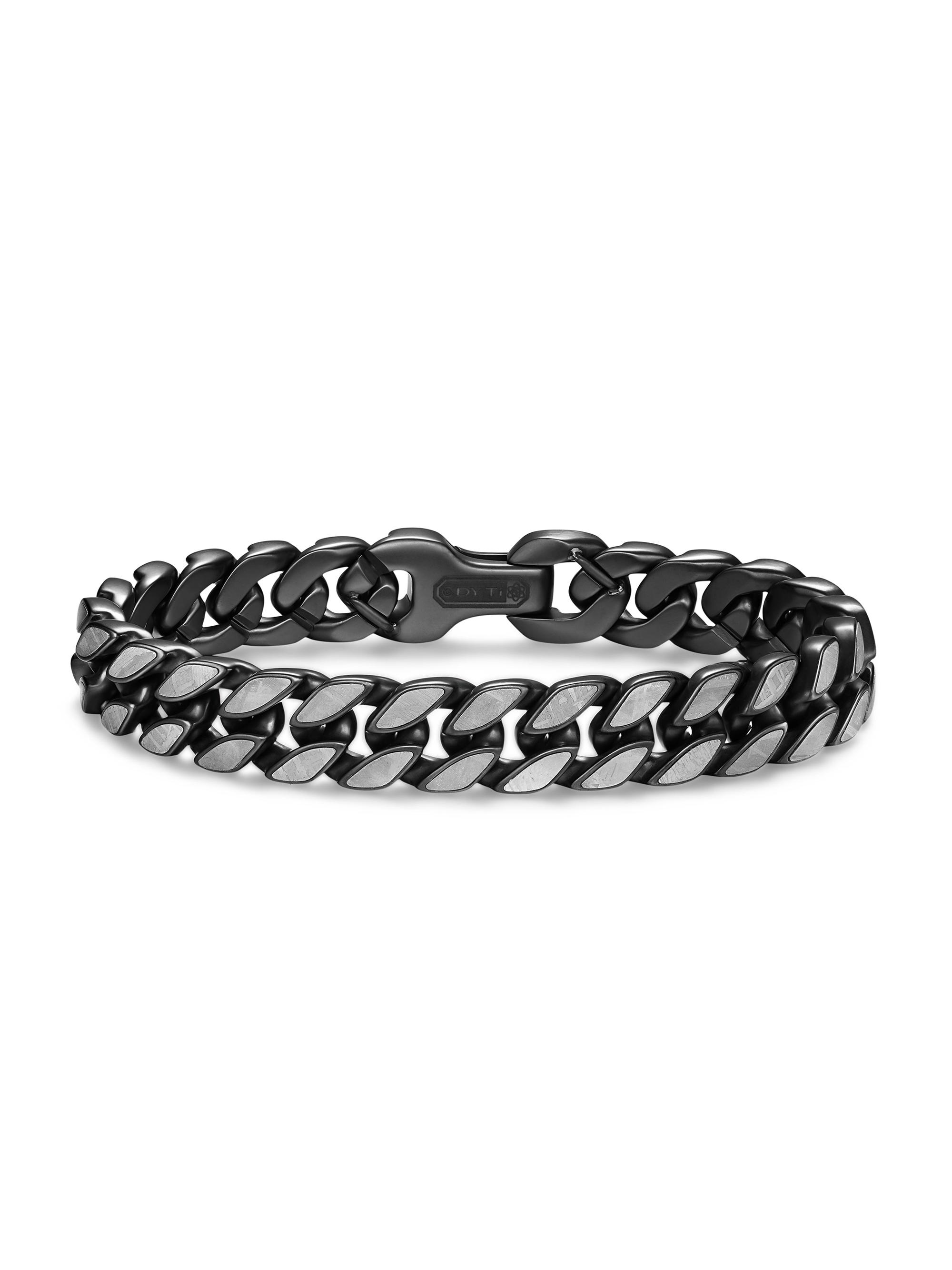 David Yurman Men's Curb Chain Bracelet in Black Titanium - Meteorite