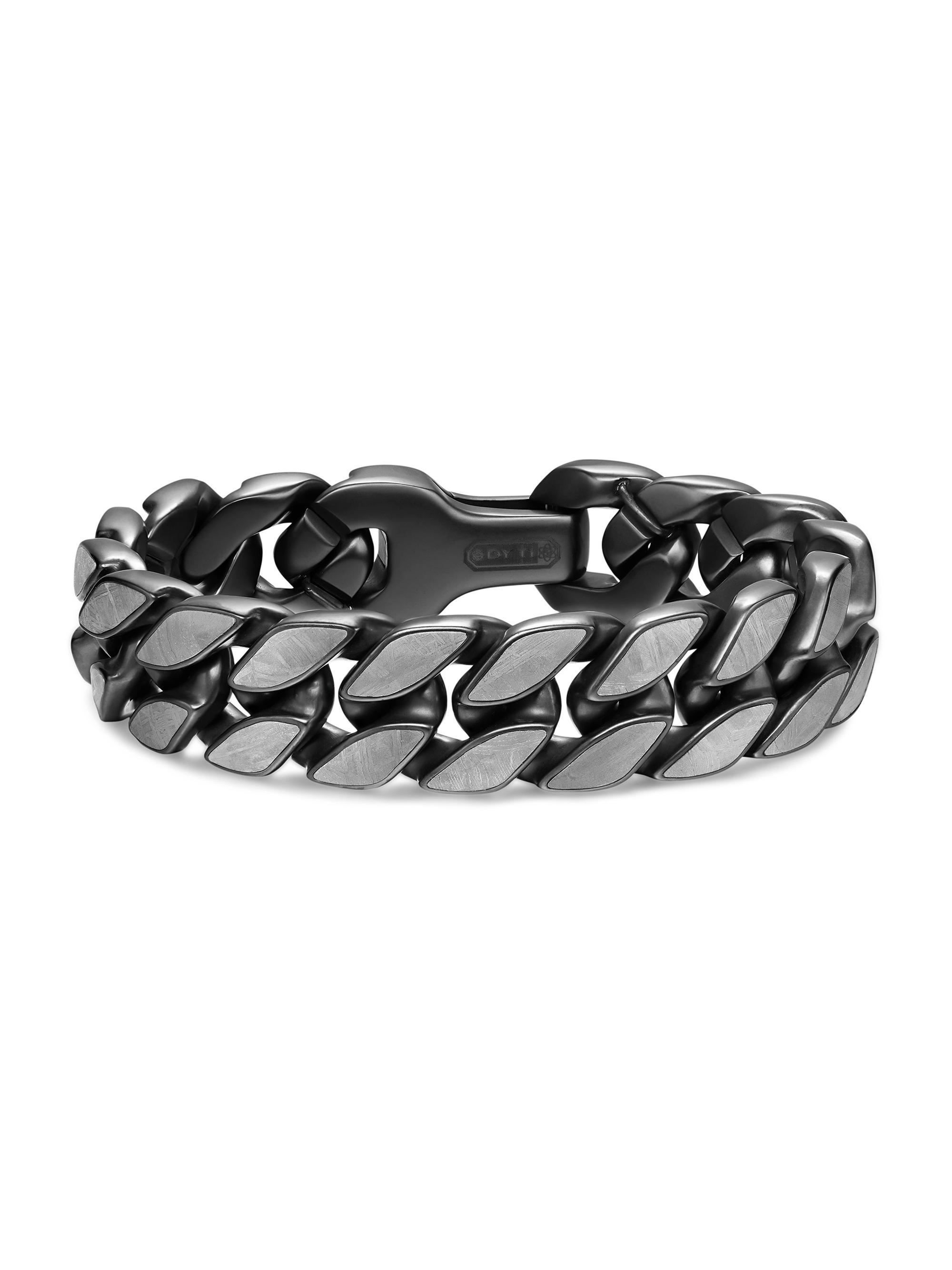David Yurman Men's Curb Chain Bracelet in Black Titanium - Meteorite