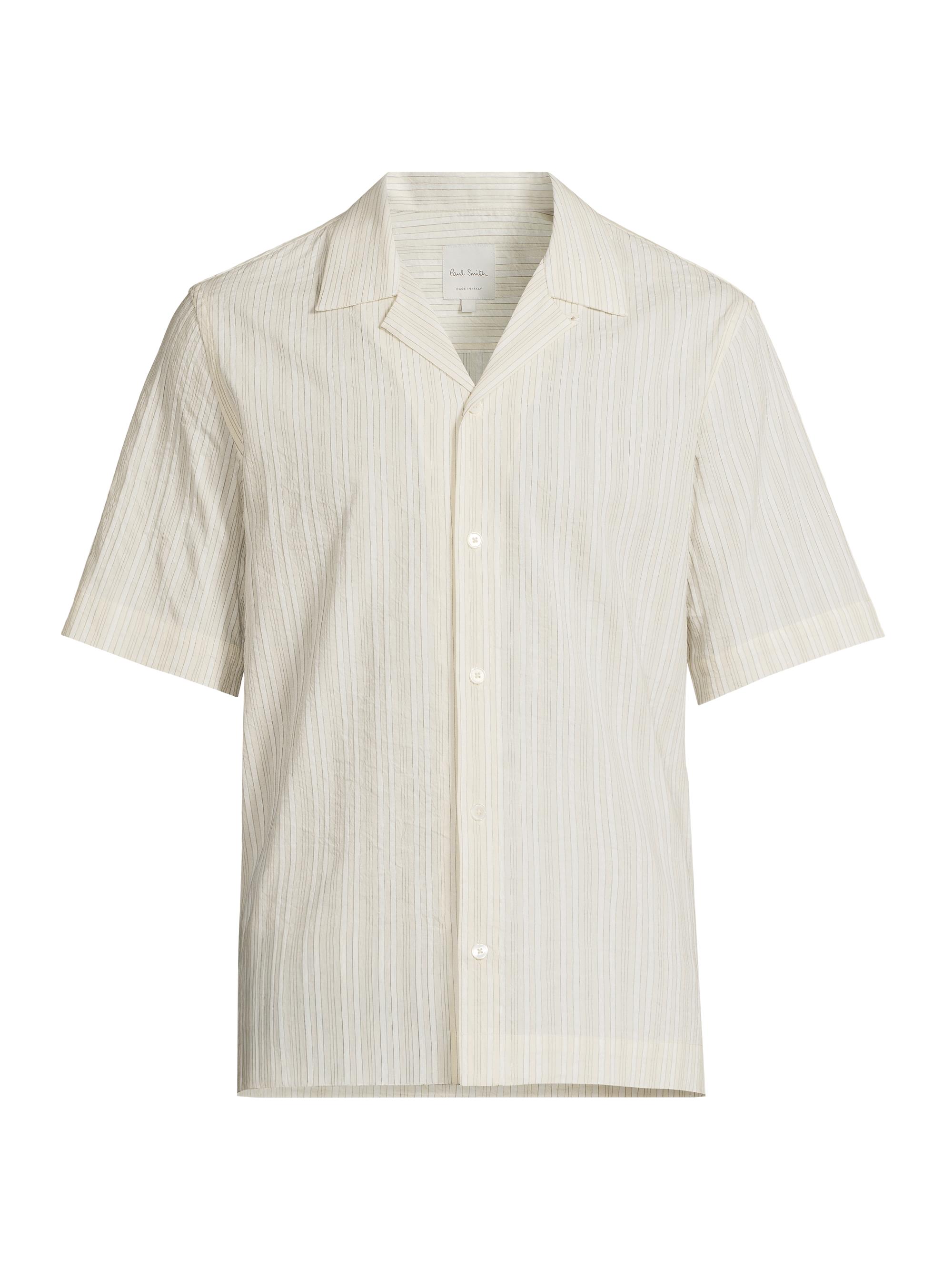 Paul Smith Men's Regular-Fit Cotton-Linen Camp Shirt - Off White