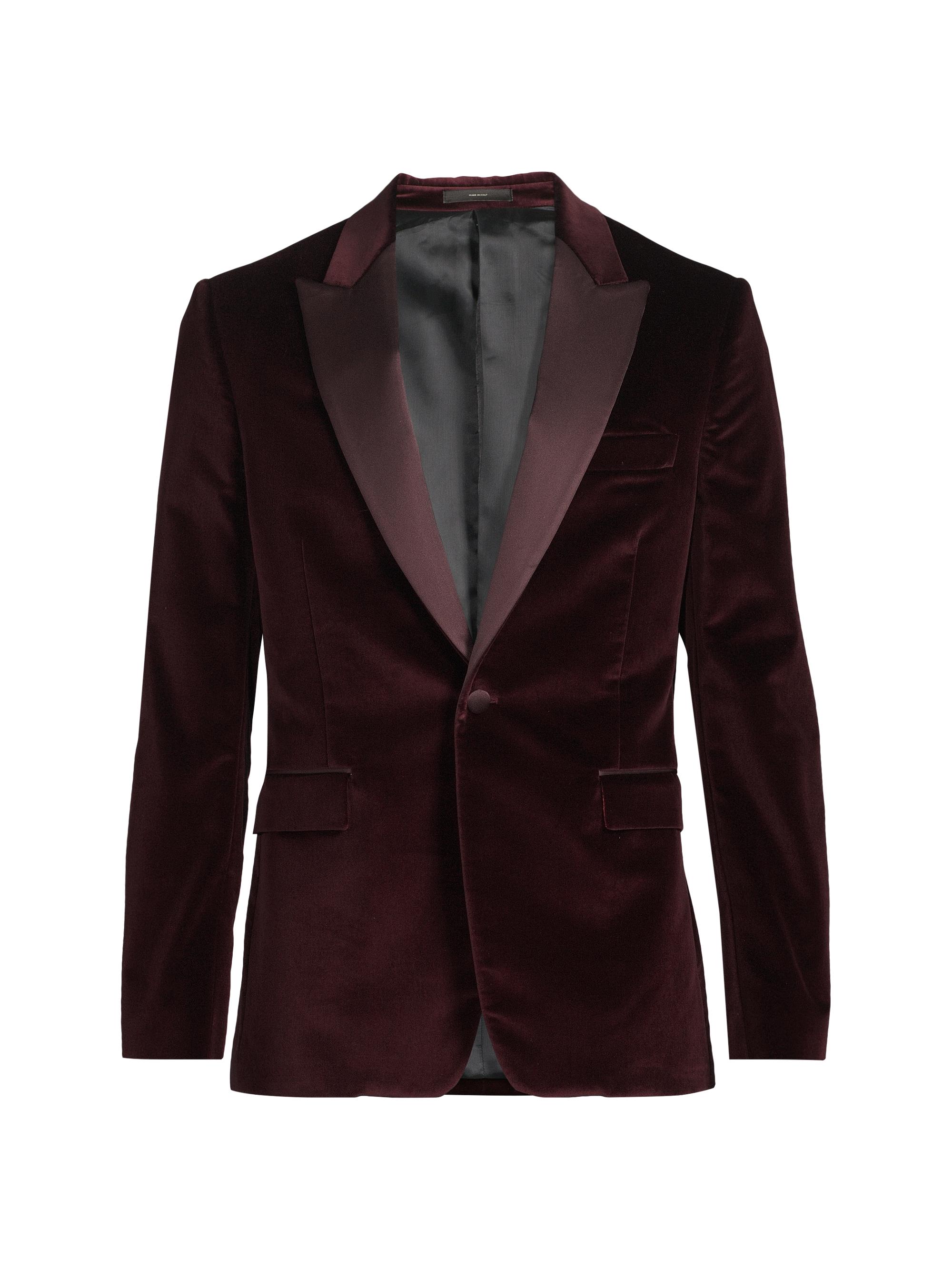 Paul Smith Men's Velvet One-Button Jacket - Dark Red