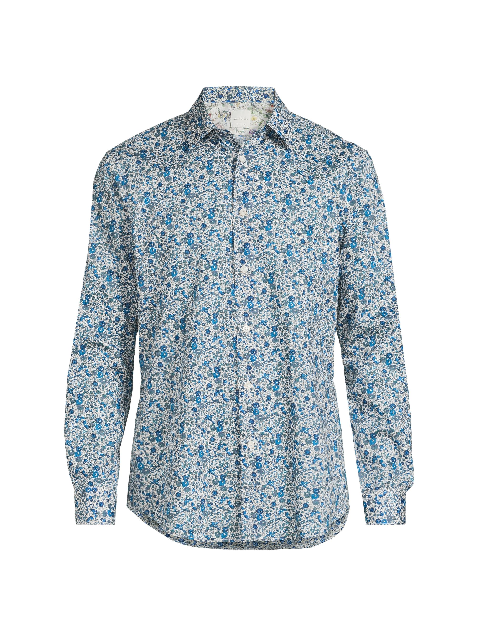Paul Smith Men's Liberty Floral Tailored-Fit Shirt - Light Blue