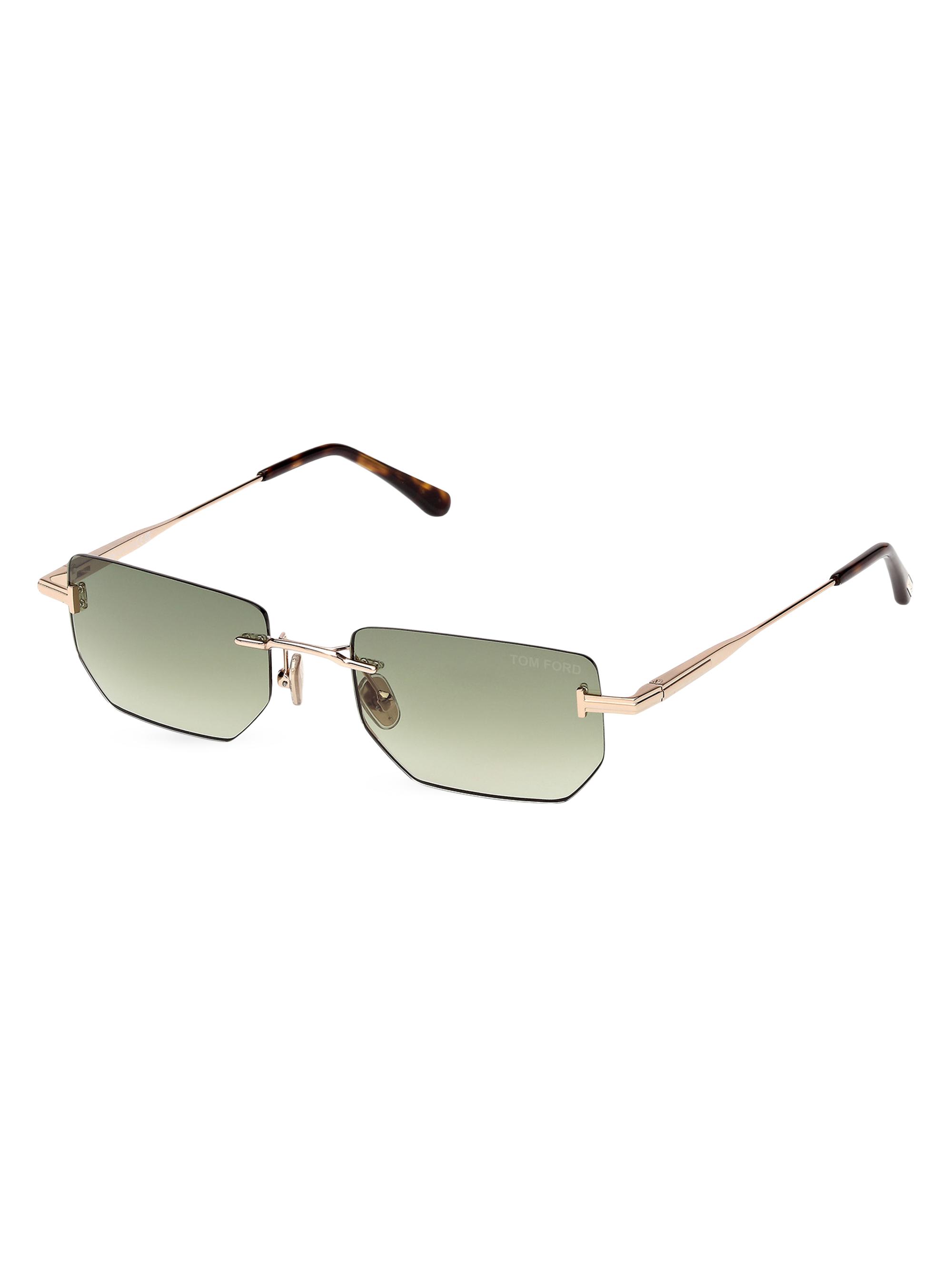 TOM FORD Men's Ethan 53MM Rimless Sunglasses - Rose Gold Green