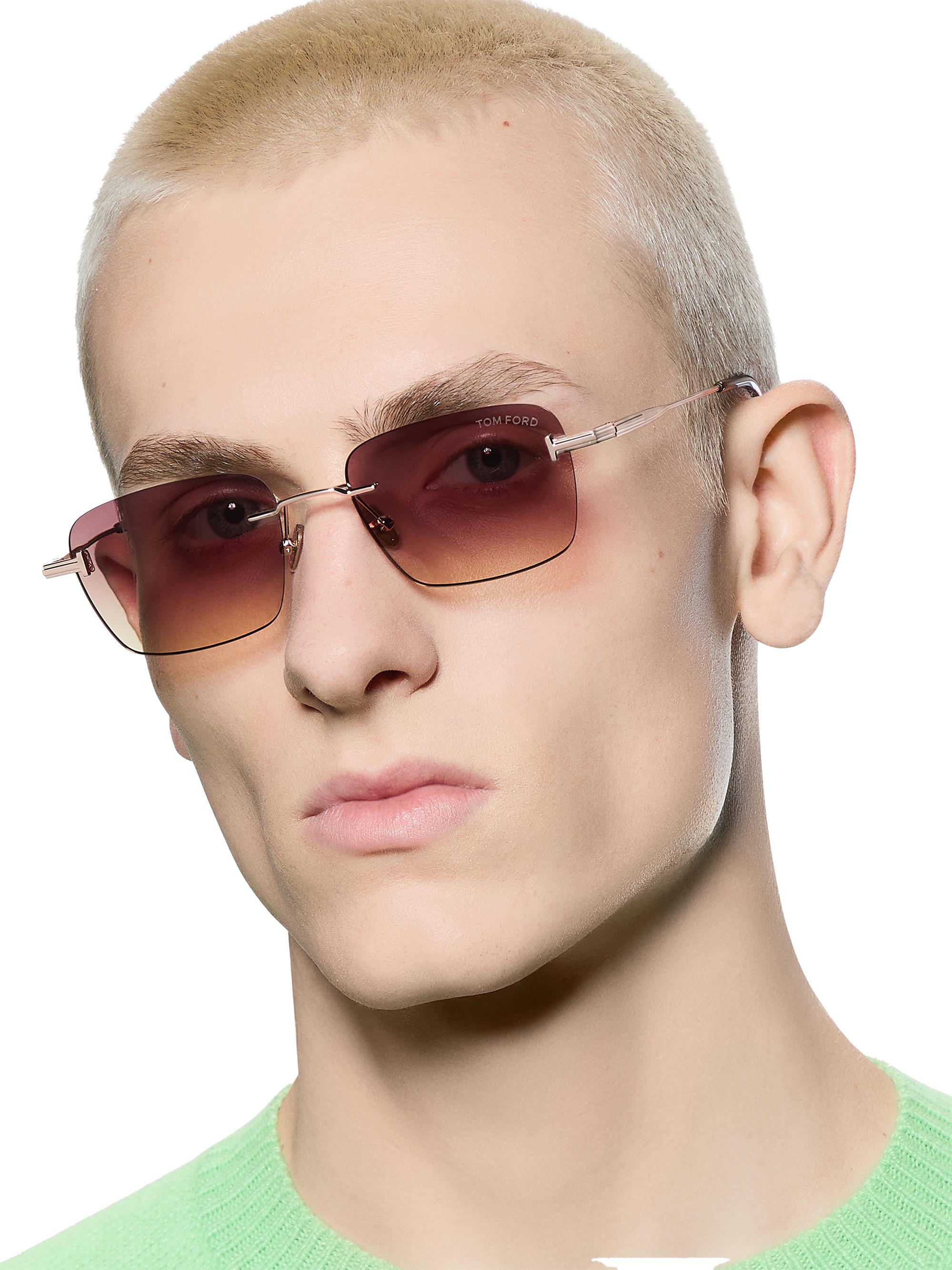 TOM FORD Jake-02 54MM Rimless Rectangular Sunglasses | Saks Fifth
