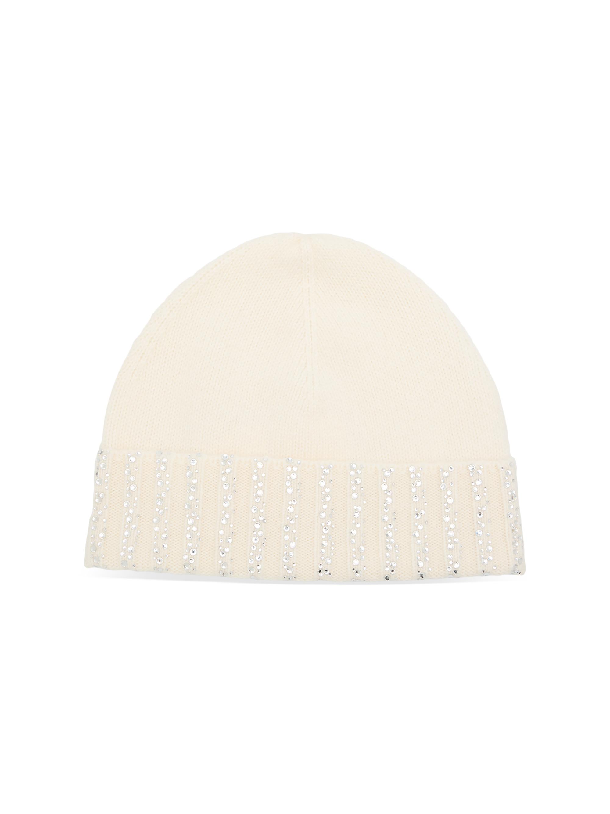 Sofia Cashmere Women's Crystal-Embellished Cashmere Beanie - White
