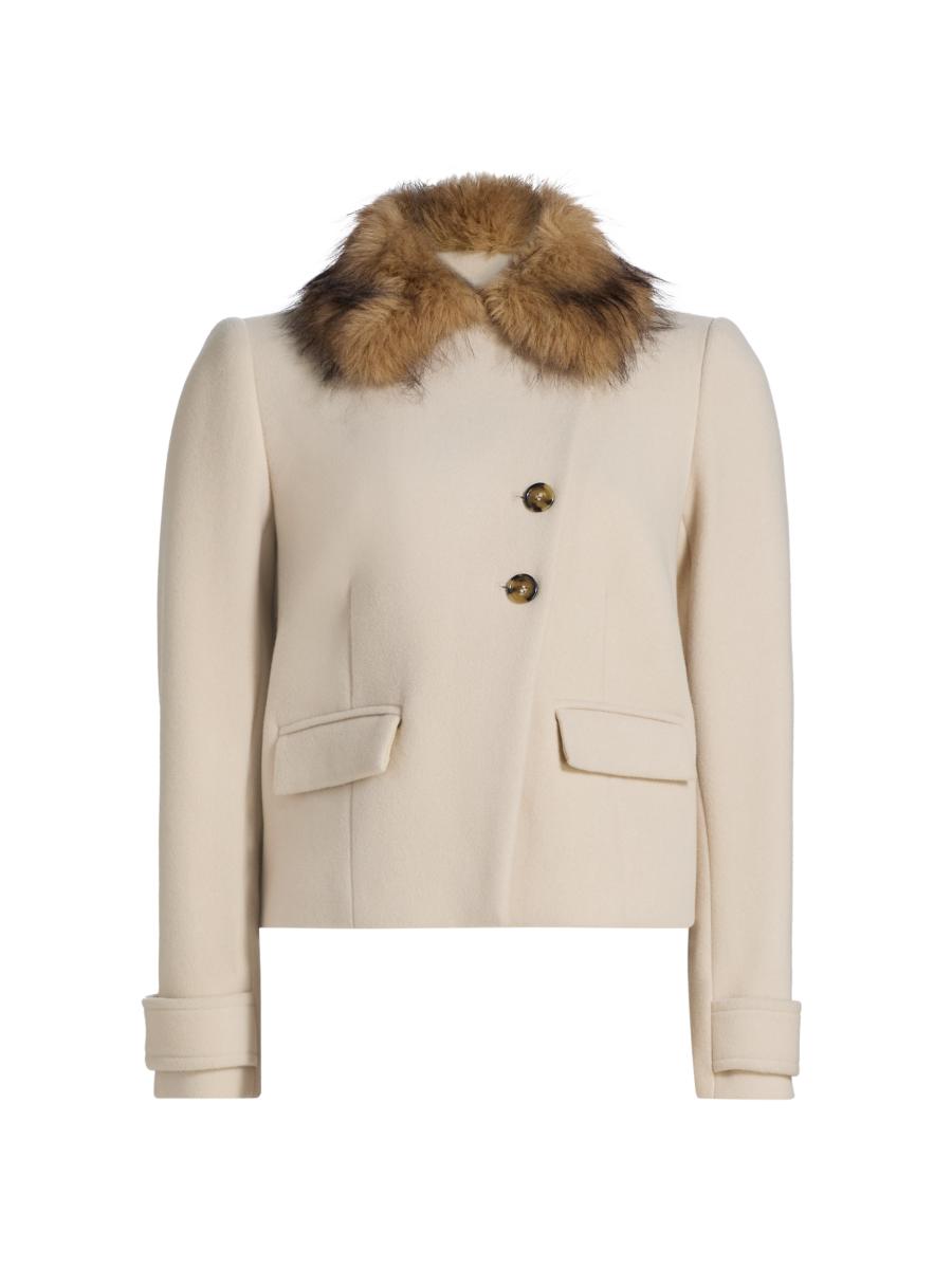 Ba&sh Women's Terry Faux Fur-trim Boxy Coat In Sand
