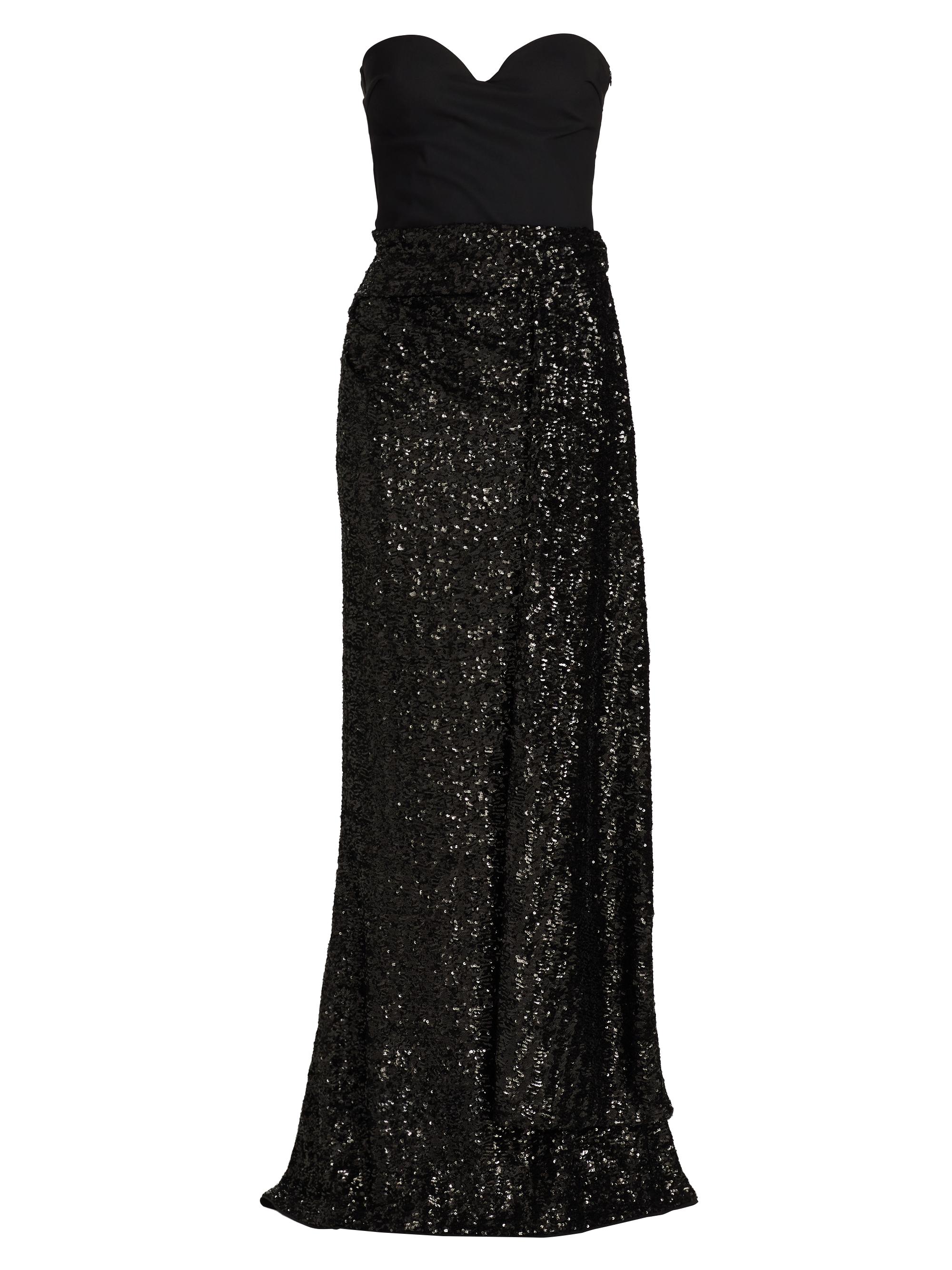 Chiara Boni La Petite Robe Women's Desis Paillettes Strapless Gown - Black