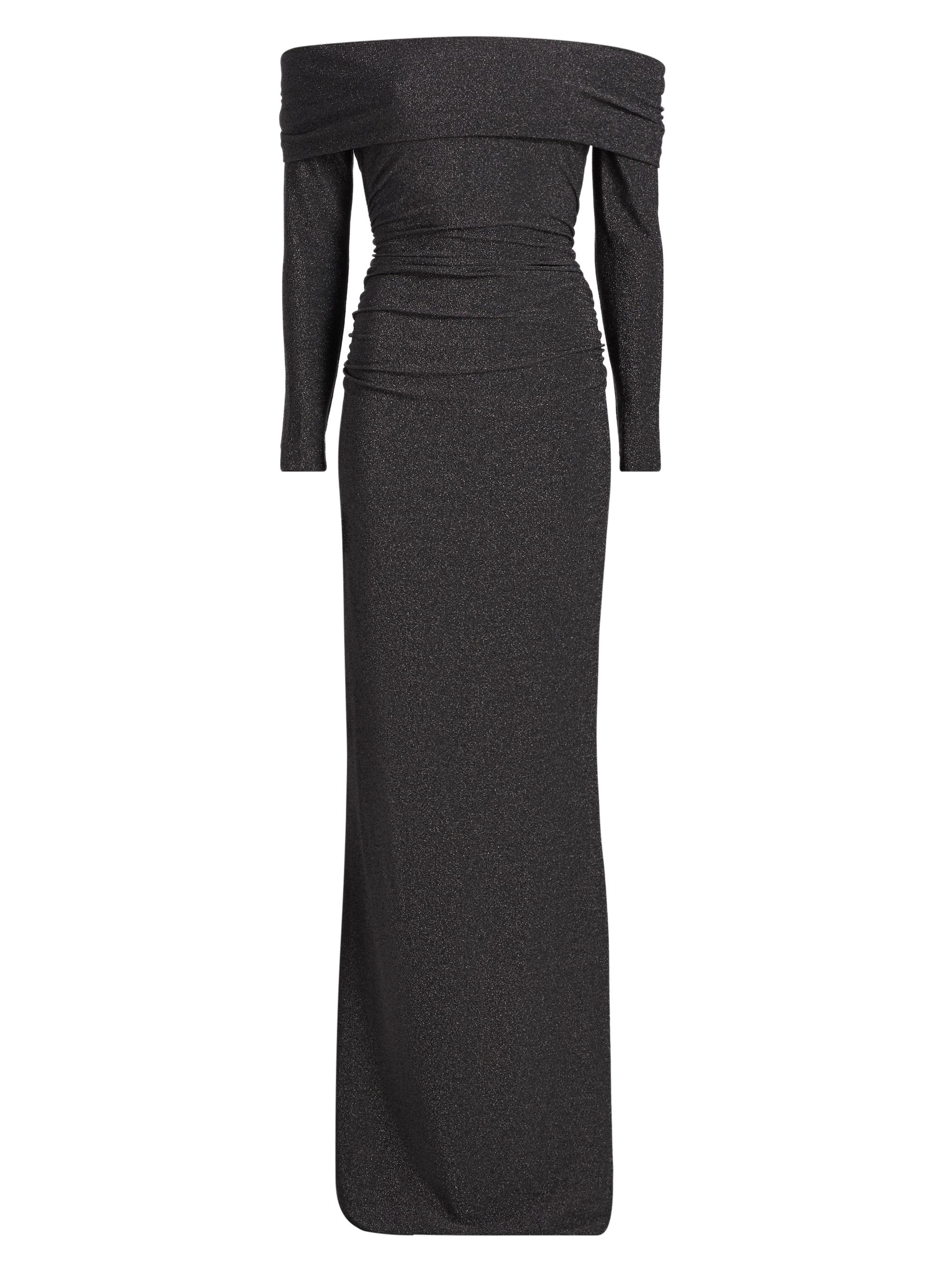 Chiara Boni La Petite Robe Women's Oleta Starry Shimmer Off-the-Shoulder Gown - Charcoal