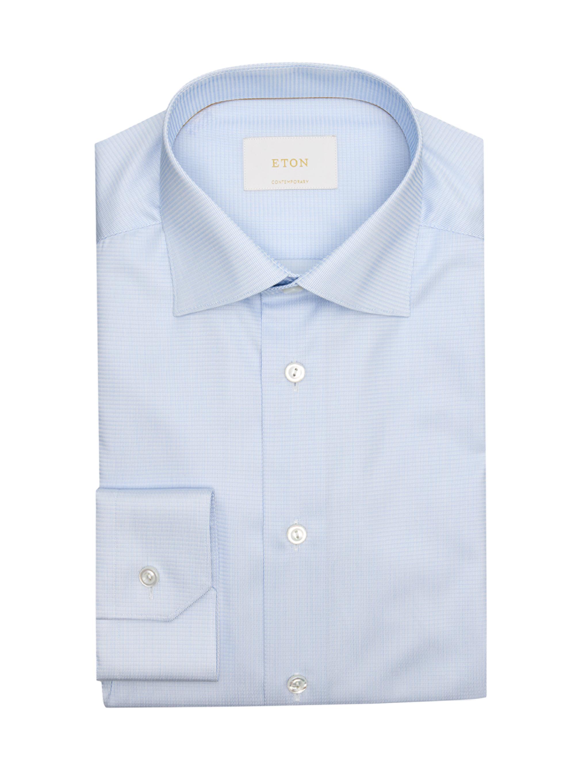 Eton Men's Cotton Contemporary-Fit Elevated Dress Shirt - Light Blue - Size 15