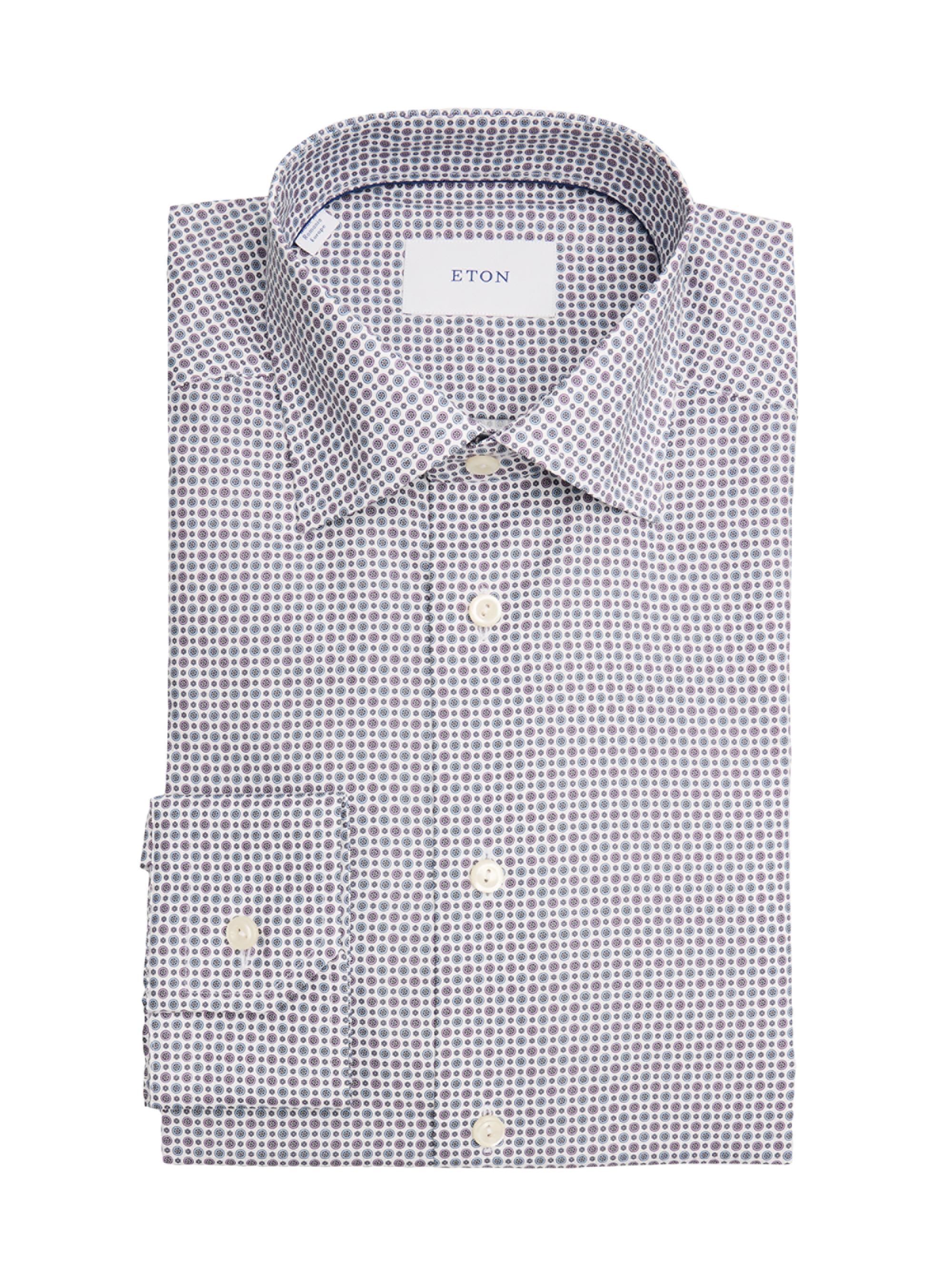 Eton Men's Geometric Cotton Slim-Fit Dress Shirt - Imperial Purple