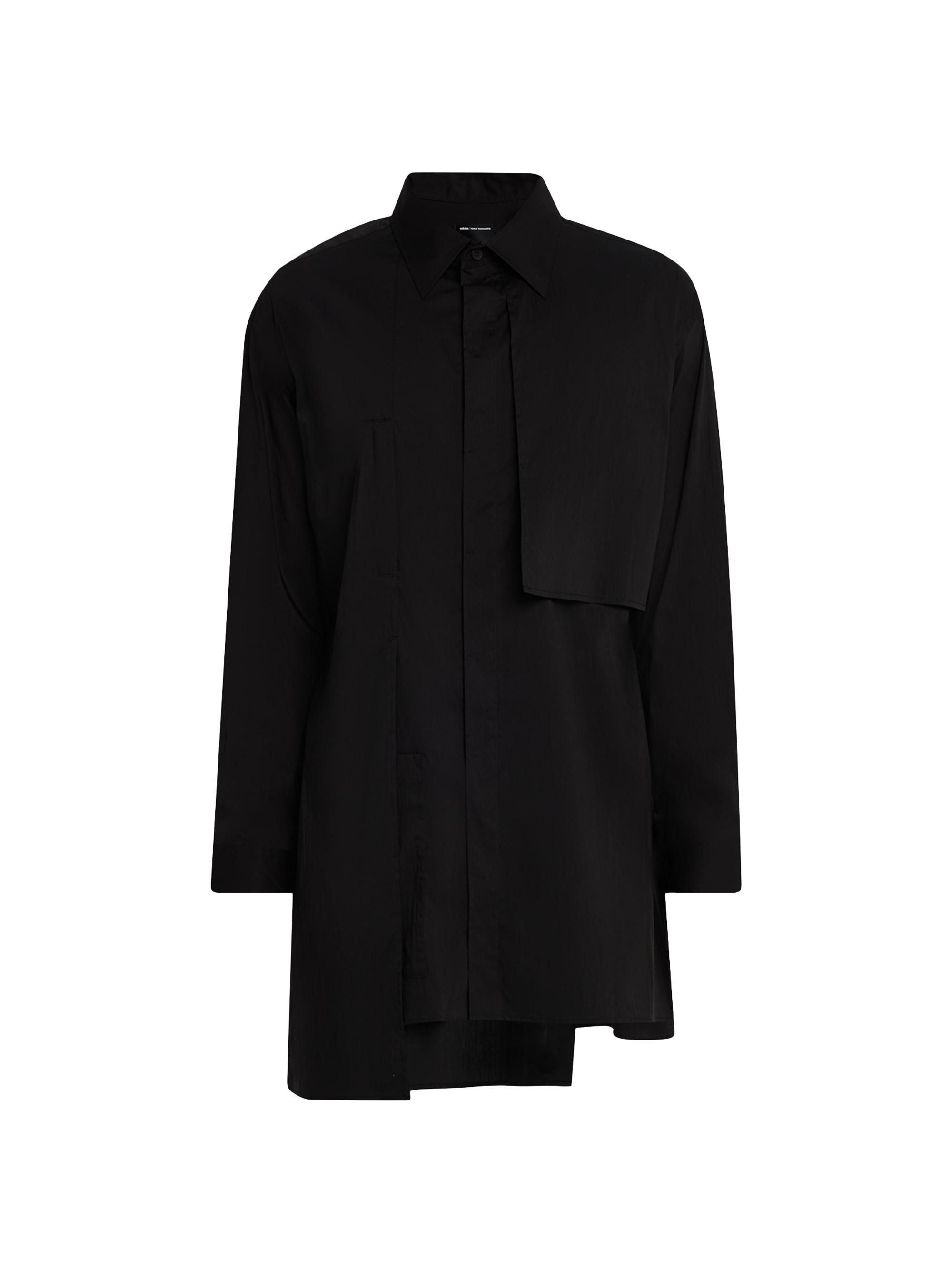 Y-3 Men's Layered Poplin Asymmetric Shirt - Black
