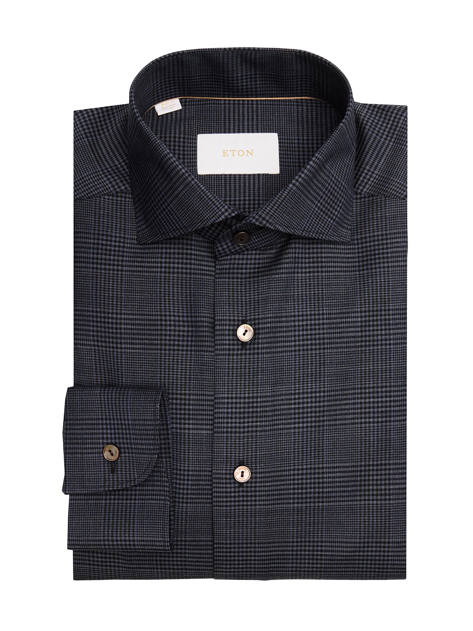 slim fit dress slacks Duchamp London Grey Plaid Dress Shirt – SHOP ROFFE main image 0