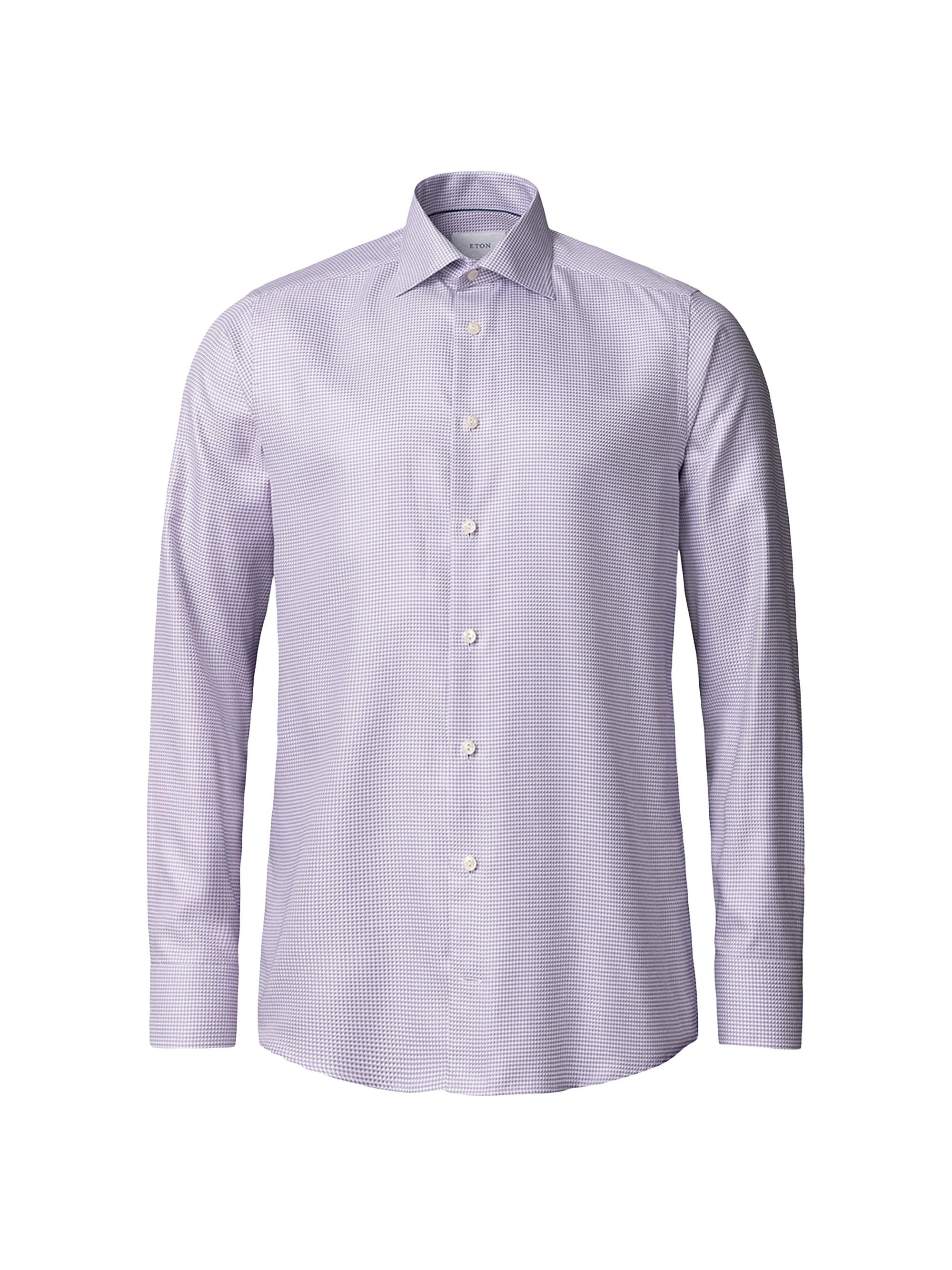 Eton Men's Mini Houndstooth Cotton Contemporary-Fit Dress Shirt - Light Purple
