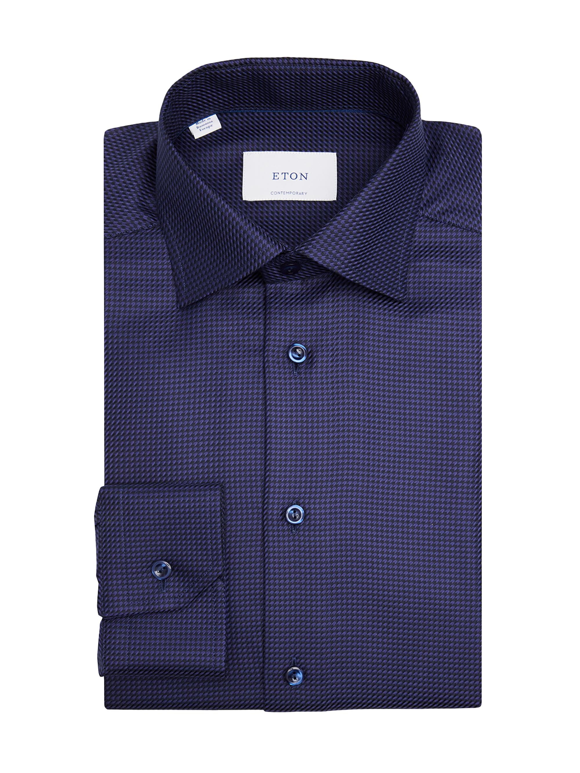 Eton Men's Contemporary-Fit Check Shirt - Navy