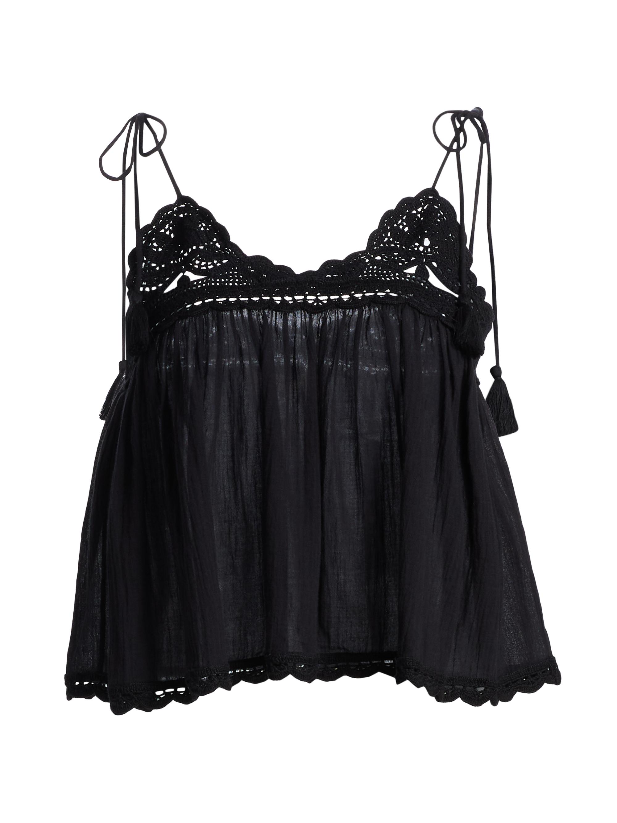 Ulla Johnson Women's Bermuda Cotton Crop Top - Noir