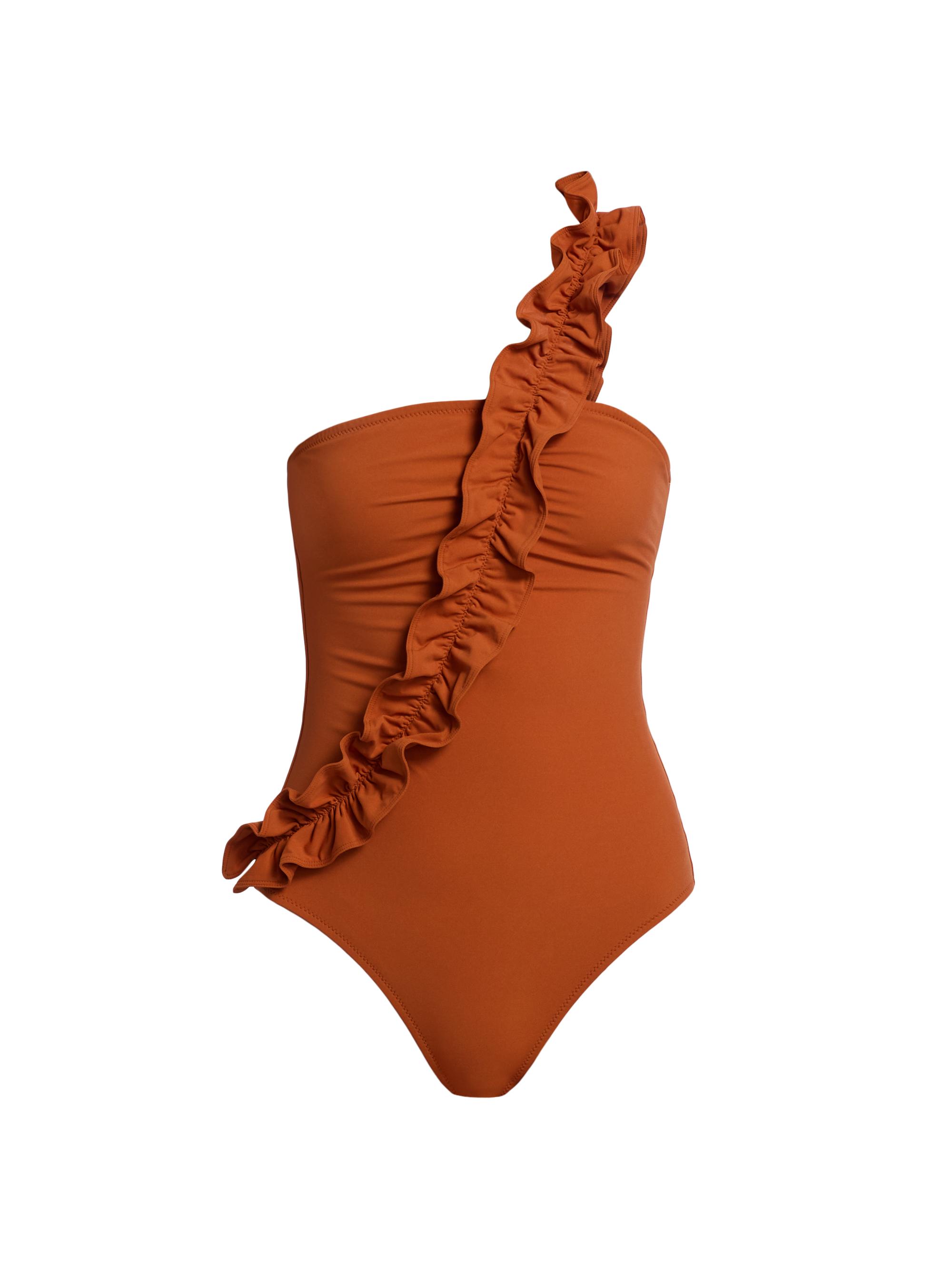 Ulla Johnson Women's Capri Ruffled One-Shoulder One-Piece Swimsuit - Sienna