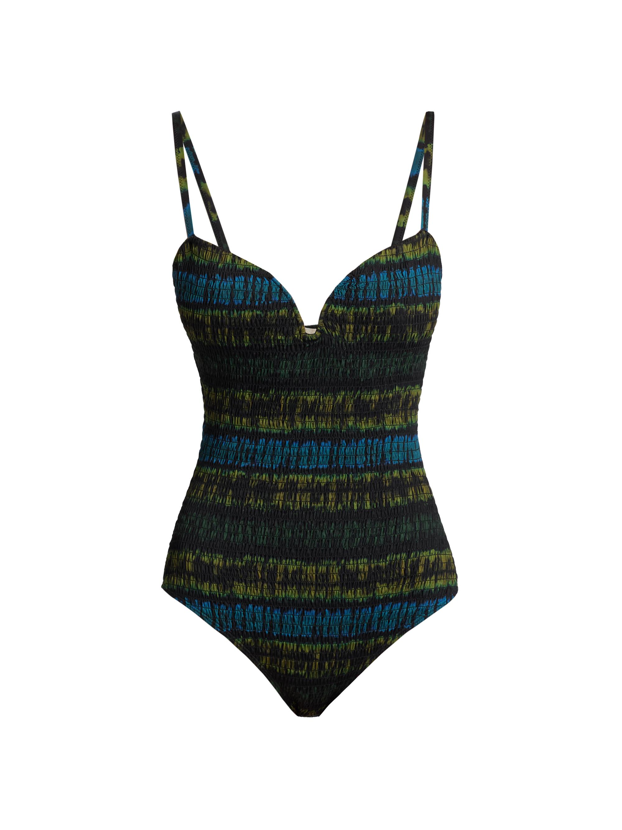 Ulla Johnson Women's Biarritz Smocked One-Piece Swimsuit - Lagoon