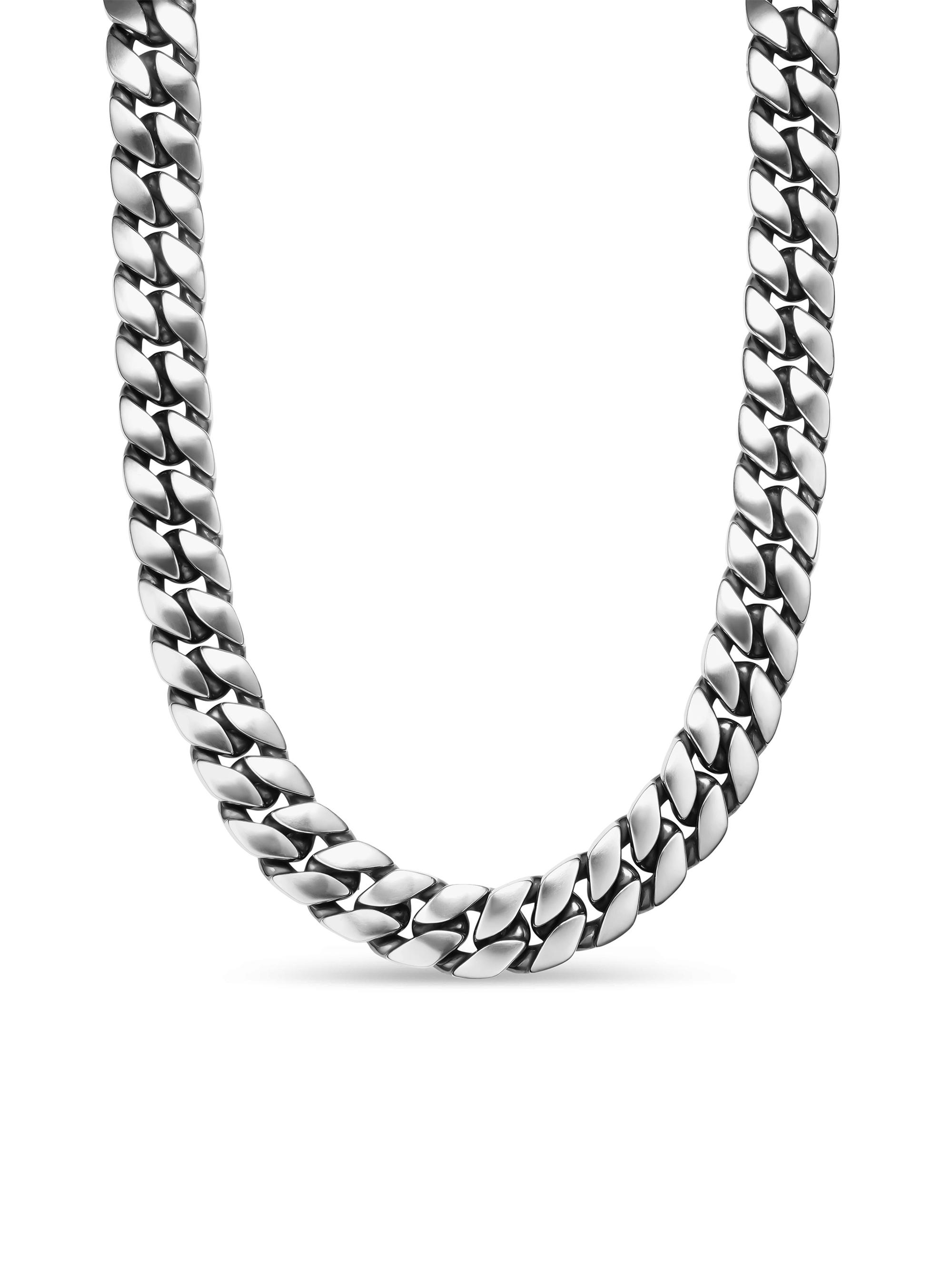 David Yurman Men's Curb Chain Necklace in Sterling Silver, 18MM - Silver
