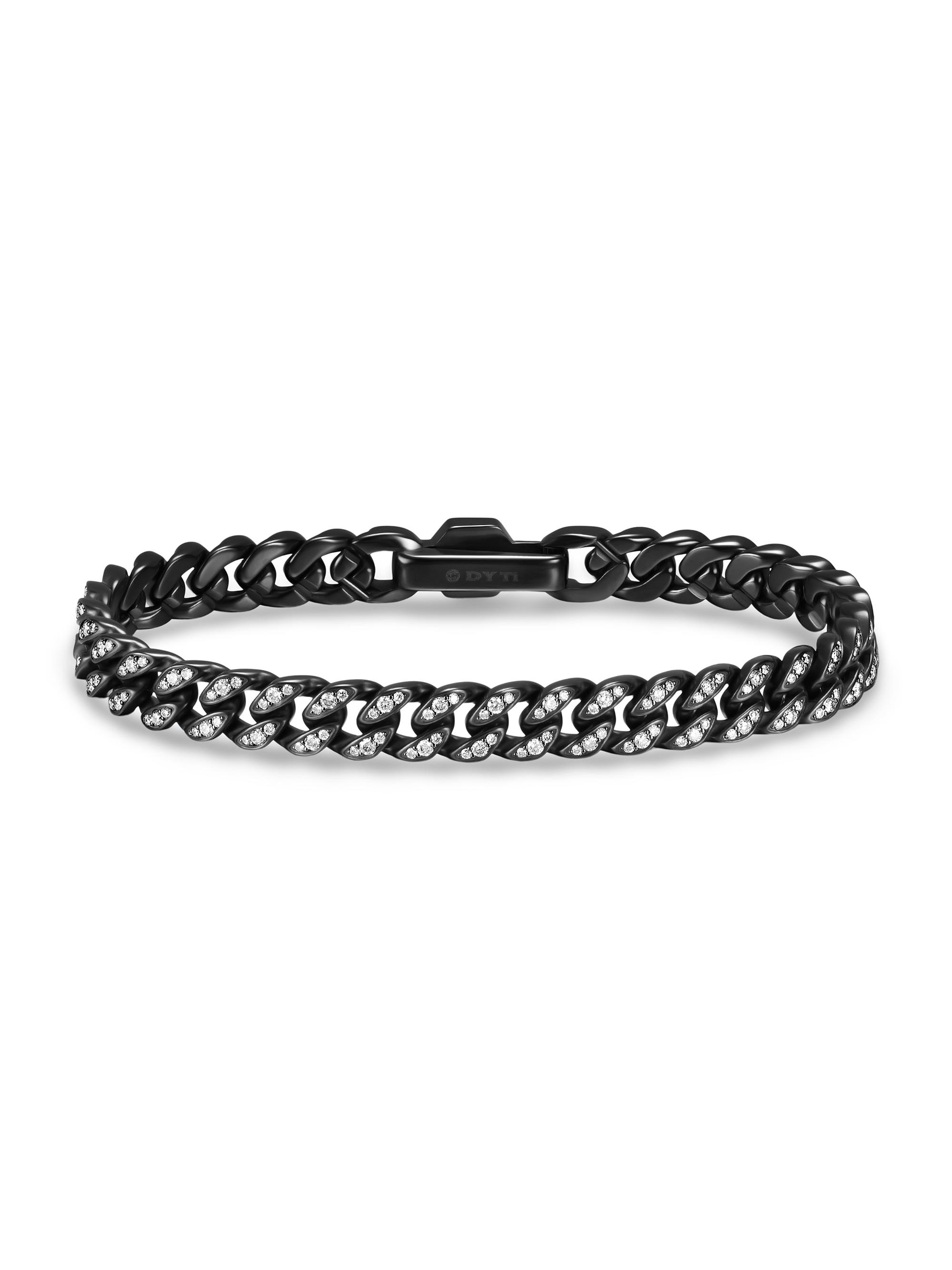 David Yurman Women's Curb Chain Bracelet in Black Titanium - Diamond
