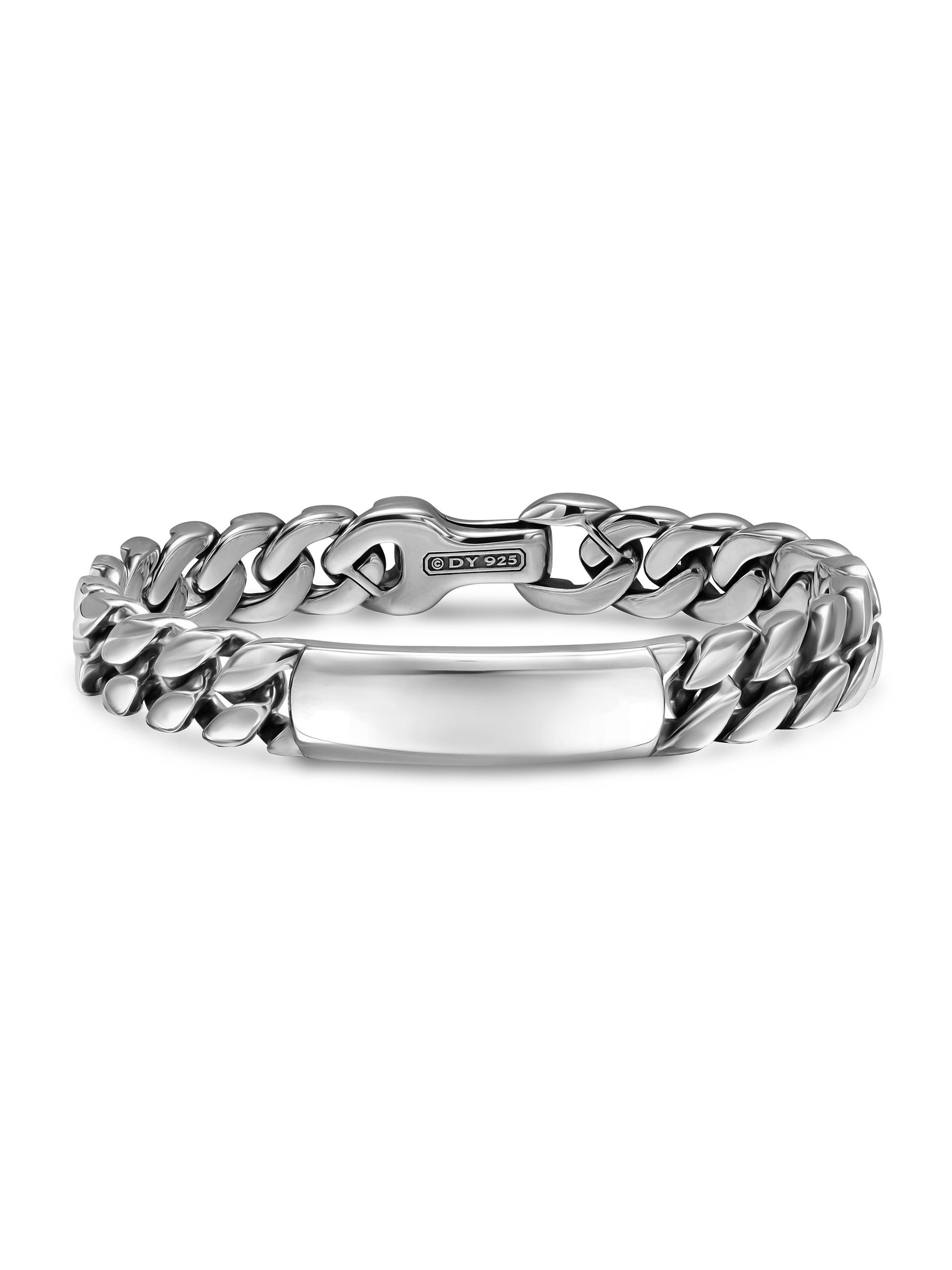 David Yurman Men's Curb Chain ID Bracelet in Sterling Silver, 11.5MM - Silver